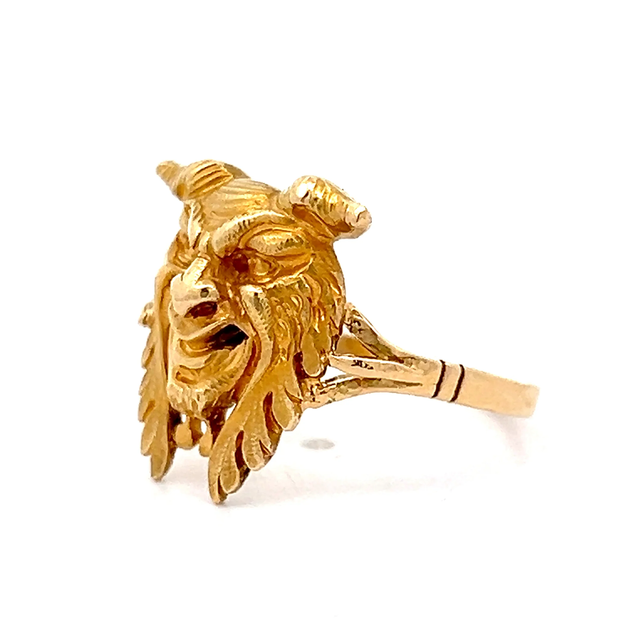 Victorian Krampus Cocktail Ring in 18k Yellow Gold - Image 2
