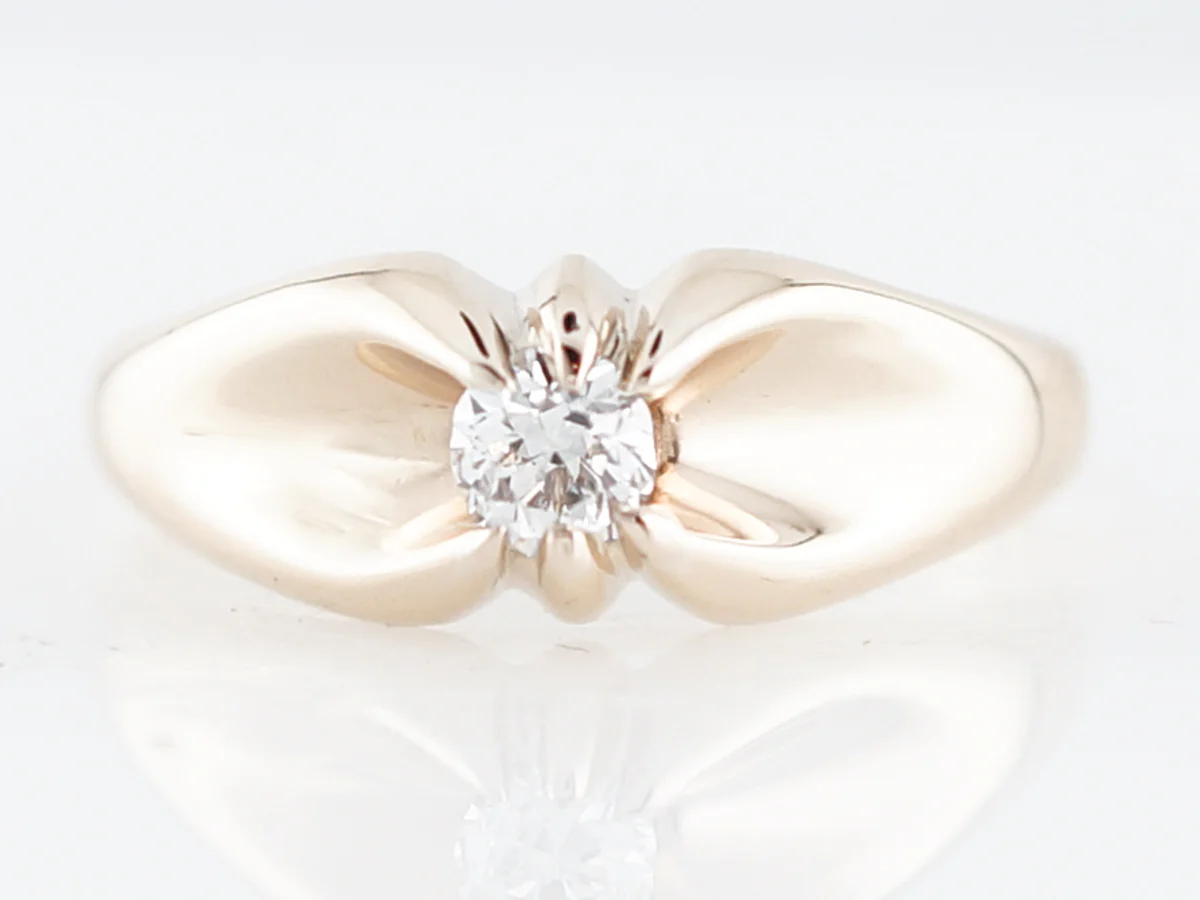 Victorian Solitaire Old Euro Diamond Engagement Ring