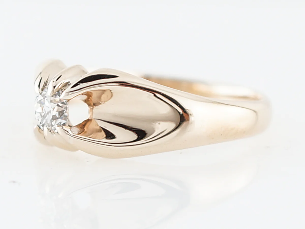 Victorian Solitaire Old Euro Diamond Engagement Ring - Image 2