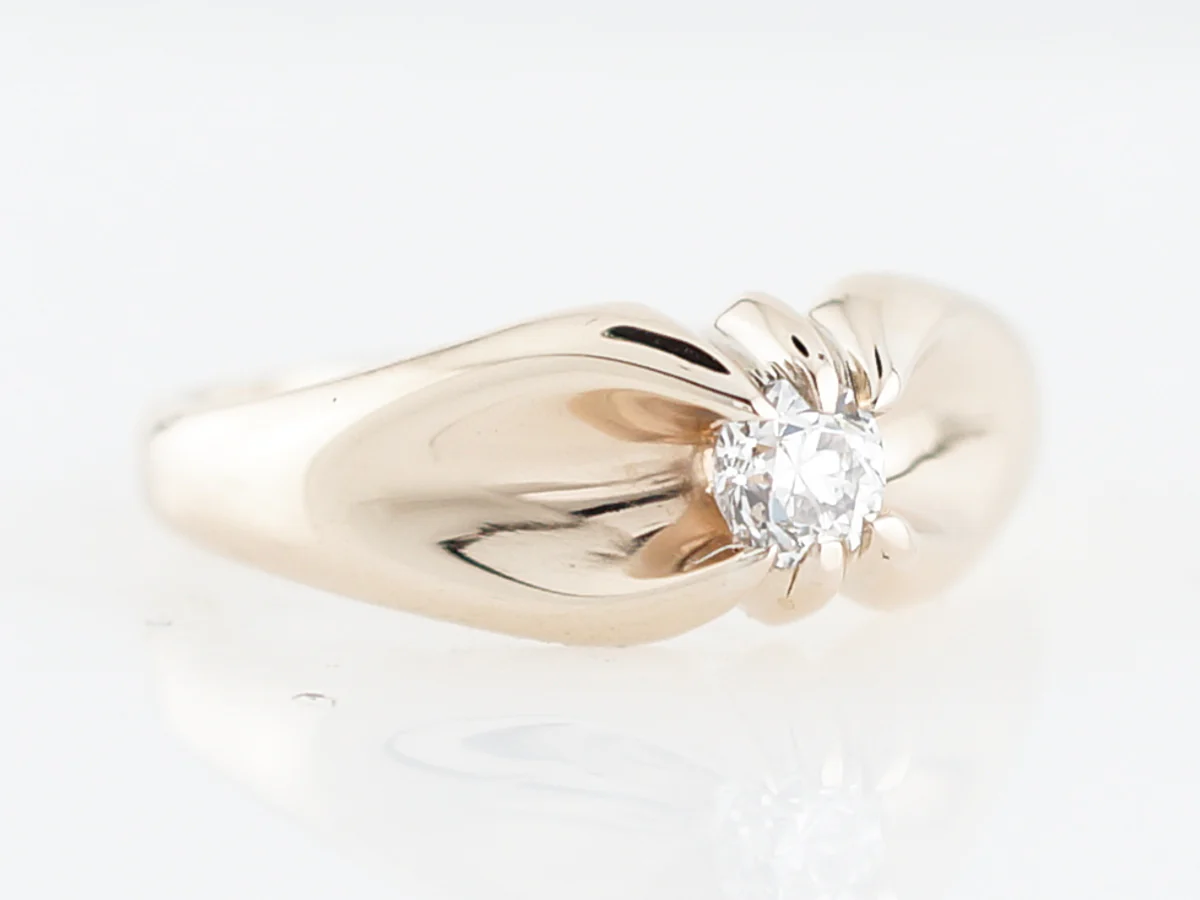Victorian Solitaire Old Euro Diamond Engagement Ring - Image 3