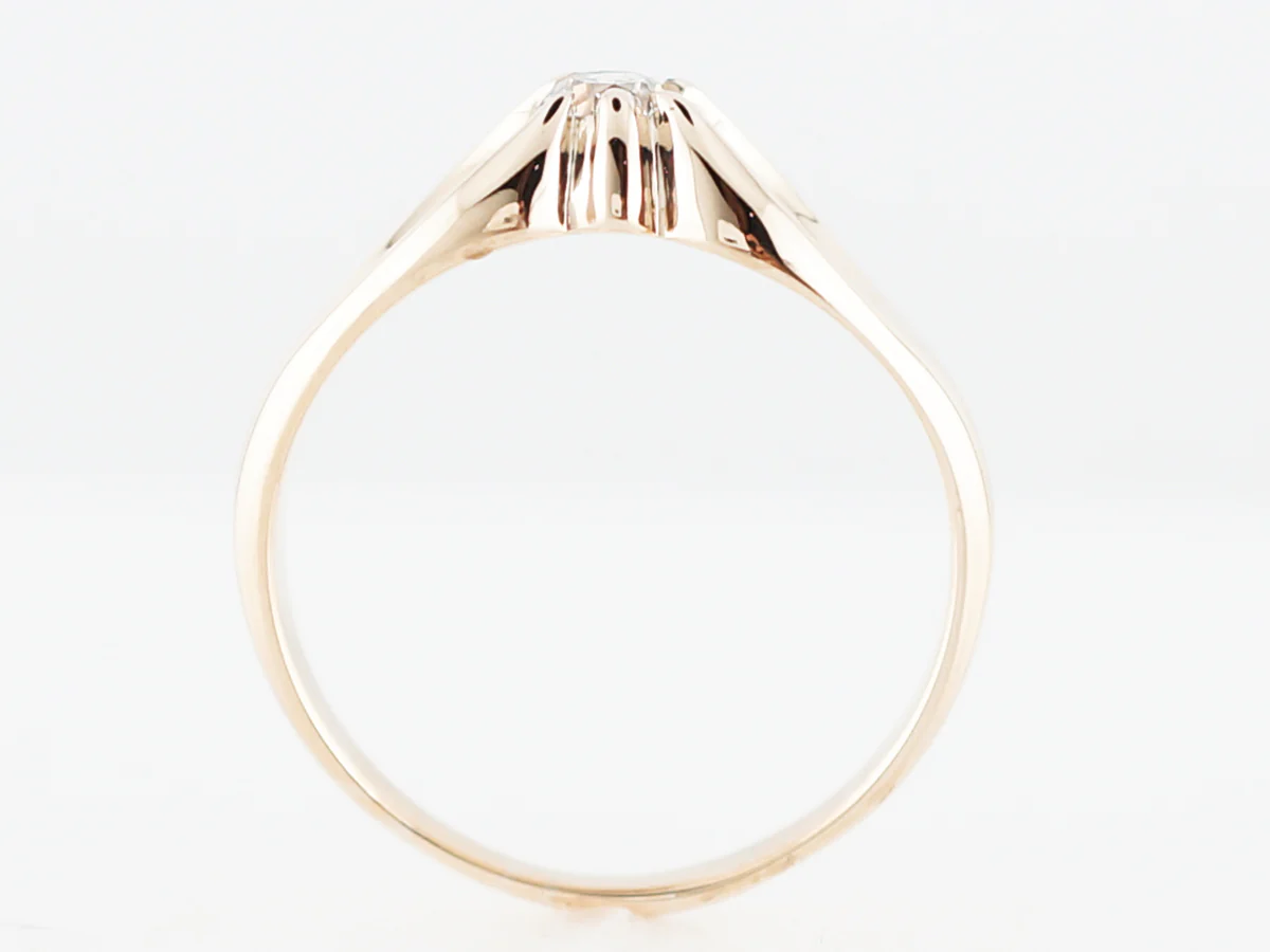 Victorian Solitaire Old Euro Diamond Engagement Ring - Image 4