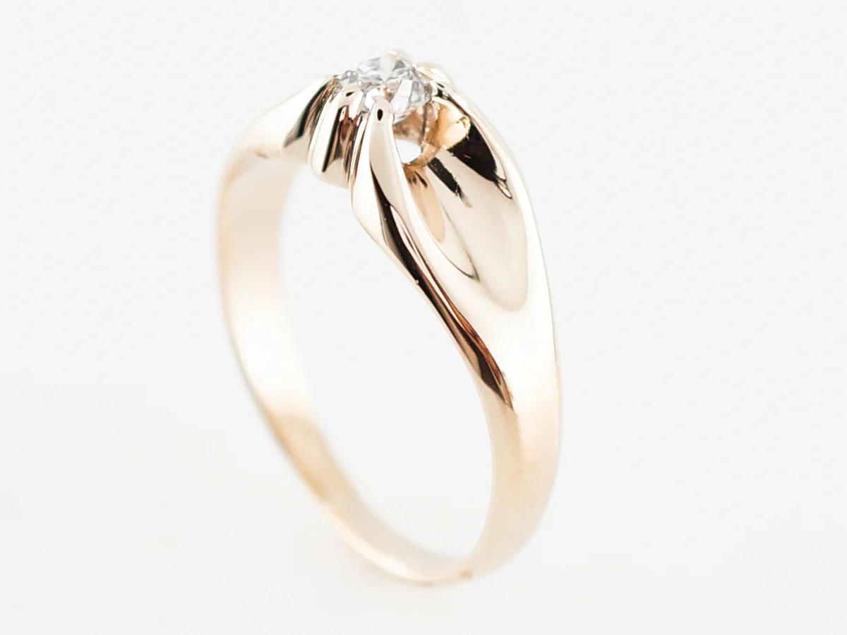 Victorian Solitaire Old Euro Diamond Engagement Ring - Image 5