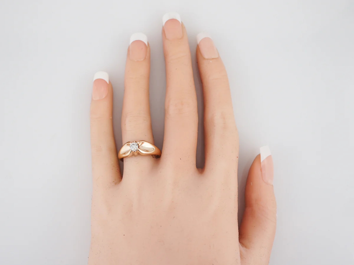 Victorian Solitaire Old Euro Diamond Engagement Ring - Image 6