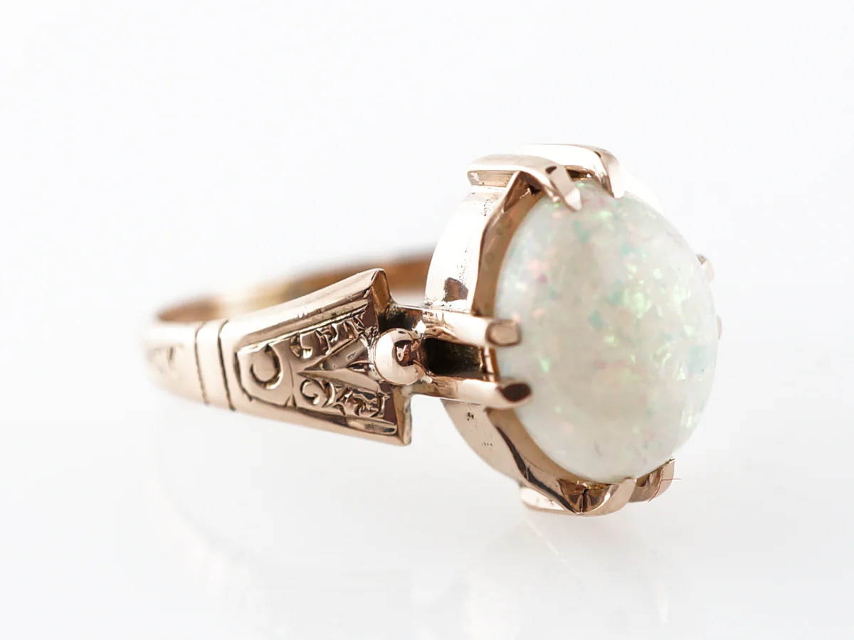 Victorian Opal Cocktail Ring in 14K Rose Gold - Image 3