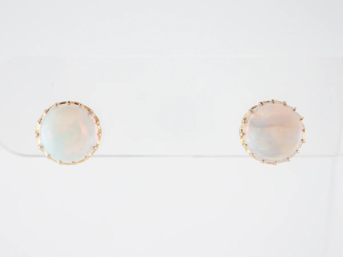 Victorian Opal Earrings 2 Carats in 18k Yellow Gold