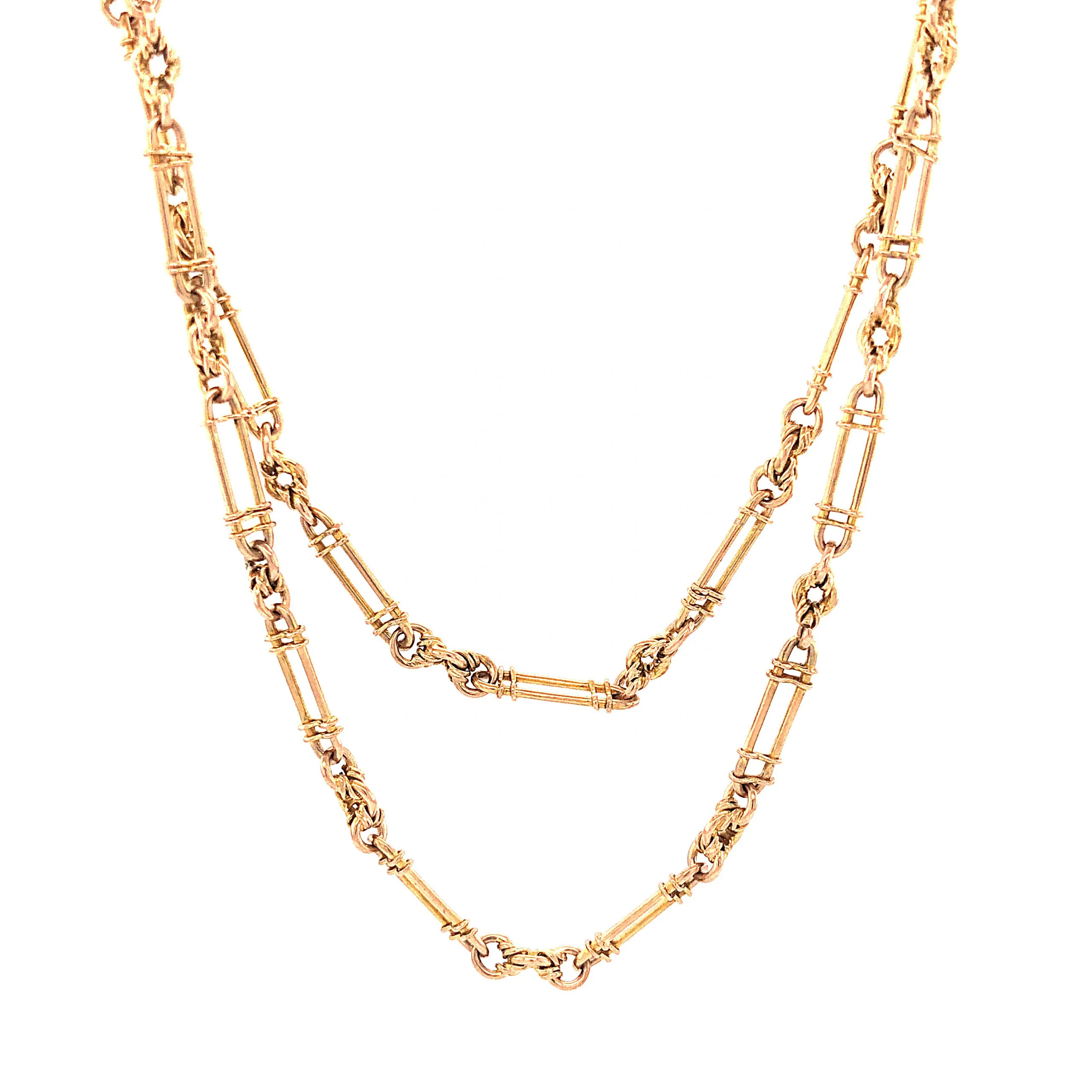 Victorian Paperclip Chain Necklace in 14k Yellow Gold - Image 2
