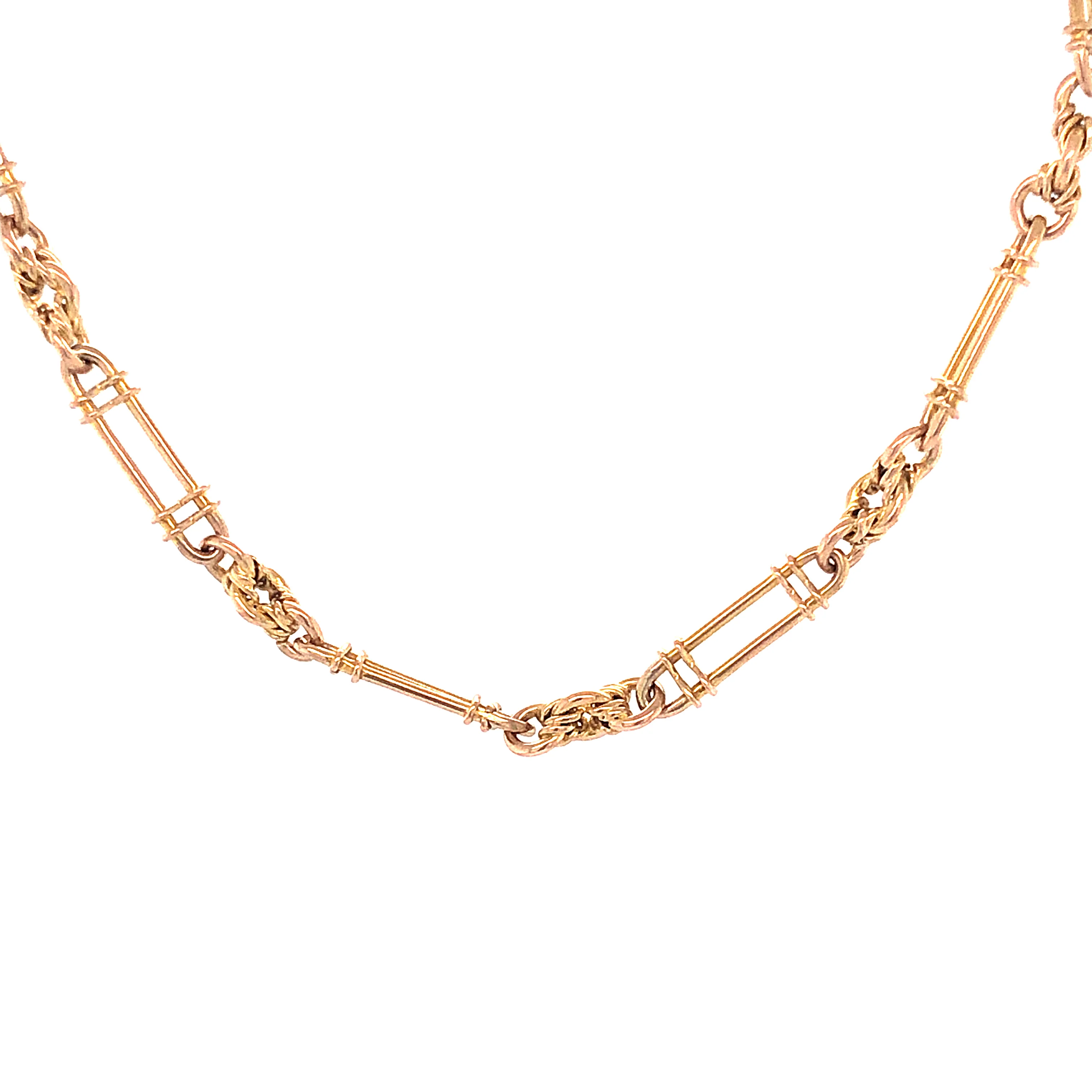 Victorian Paperclip Chain Necklace in 14k Yellow Gold - Image 3
