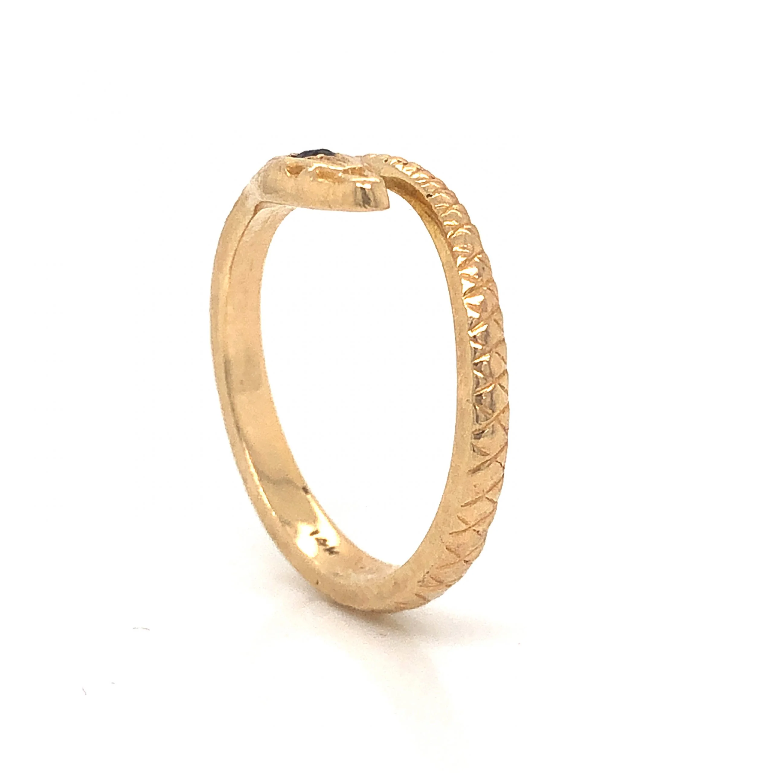 Victorian Sapphire Snake Ring in 14k Yellow Gold - Image 4