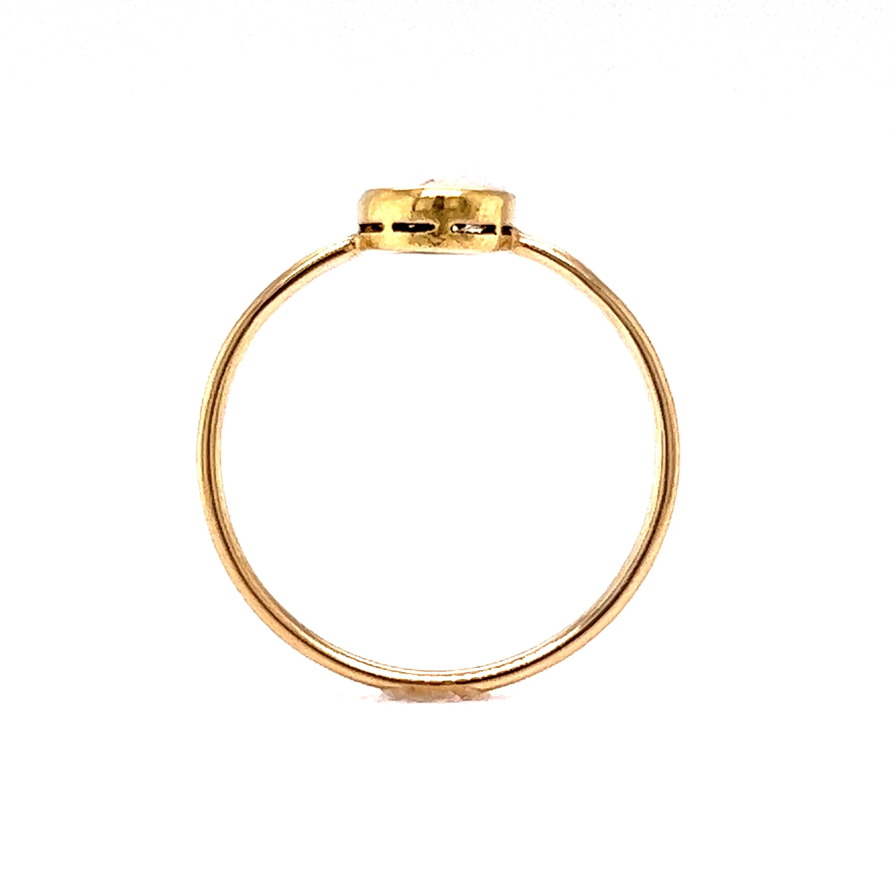 Victorian Stacked Opal & Diamond Ring in 14k Yellow Gold - Image 4