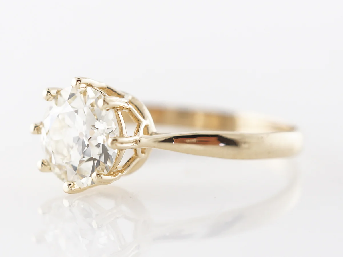 Victorian Style Diamond Solitaire Engagement Ring 1.28 Carats - Image 2