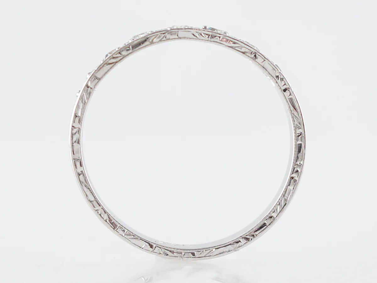 Vintage 1920's Orange Blossom & Diamond Wedding Band - Image 4