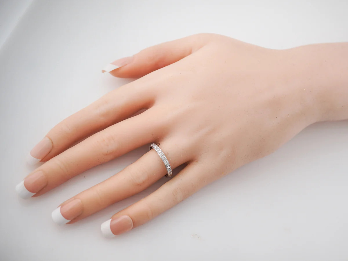 Vintage 1920's Orange Blossom & Diamond Wedding Band - Image 7