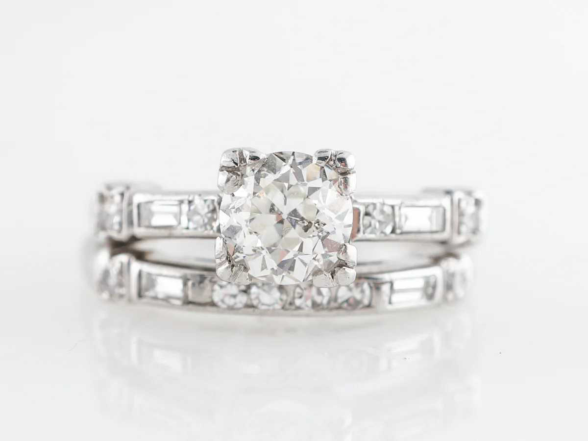 Vintage 1930's Wedding Set in Platinum - Image 2