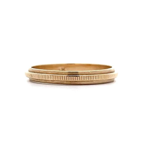 Vintage 1950's Coin Edge Wedding Band in 14k - Image 3