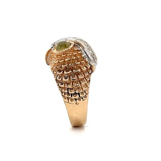Vintage 1950's Diamond Owl Cocktail Ring in 14k - Image 5