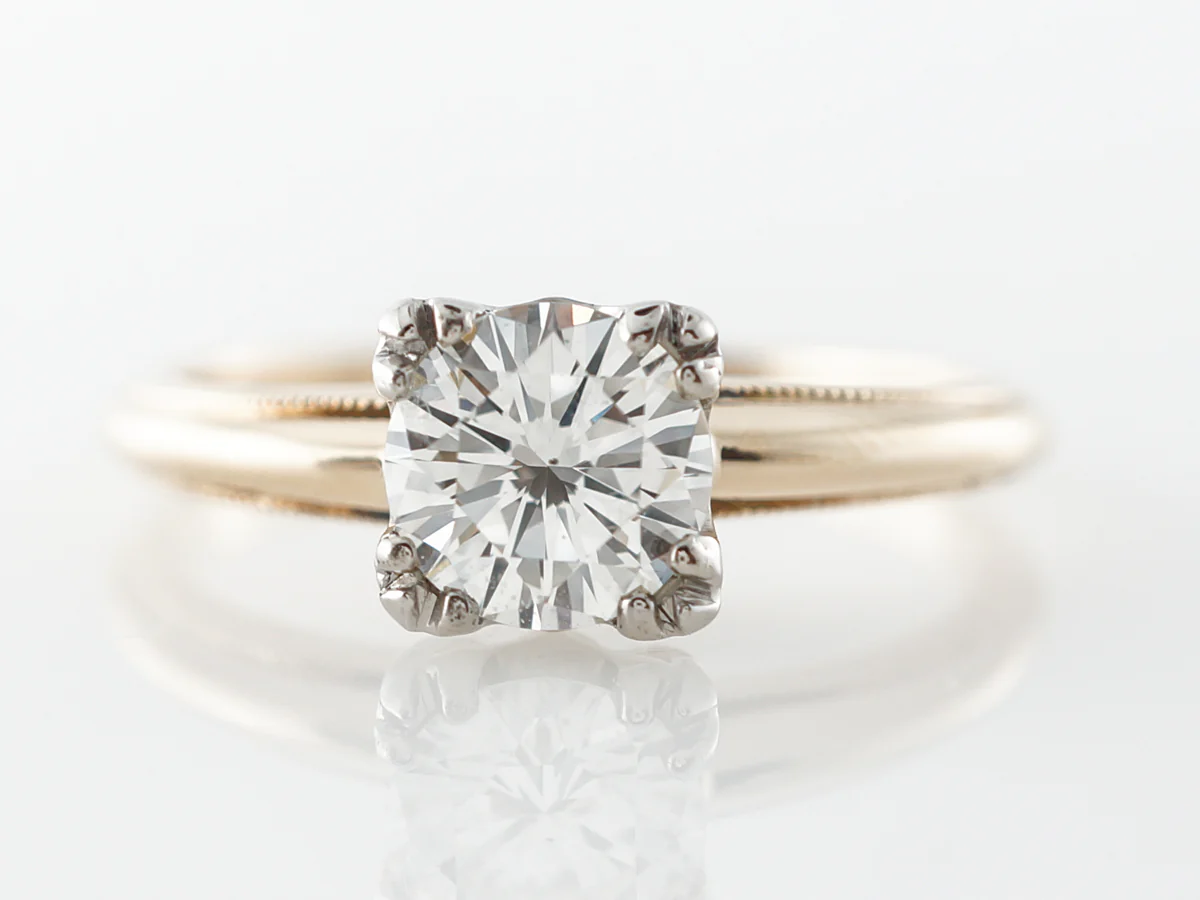 Vintage 1950's Retro Diamond Engagement Ring in 14k