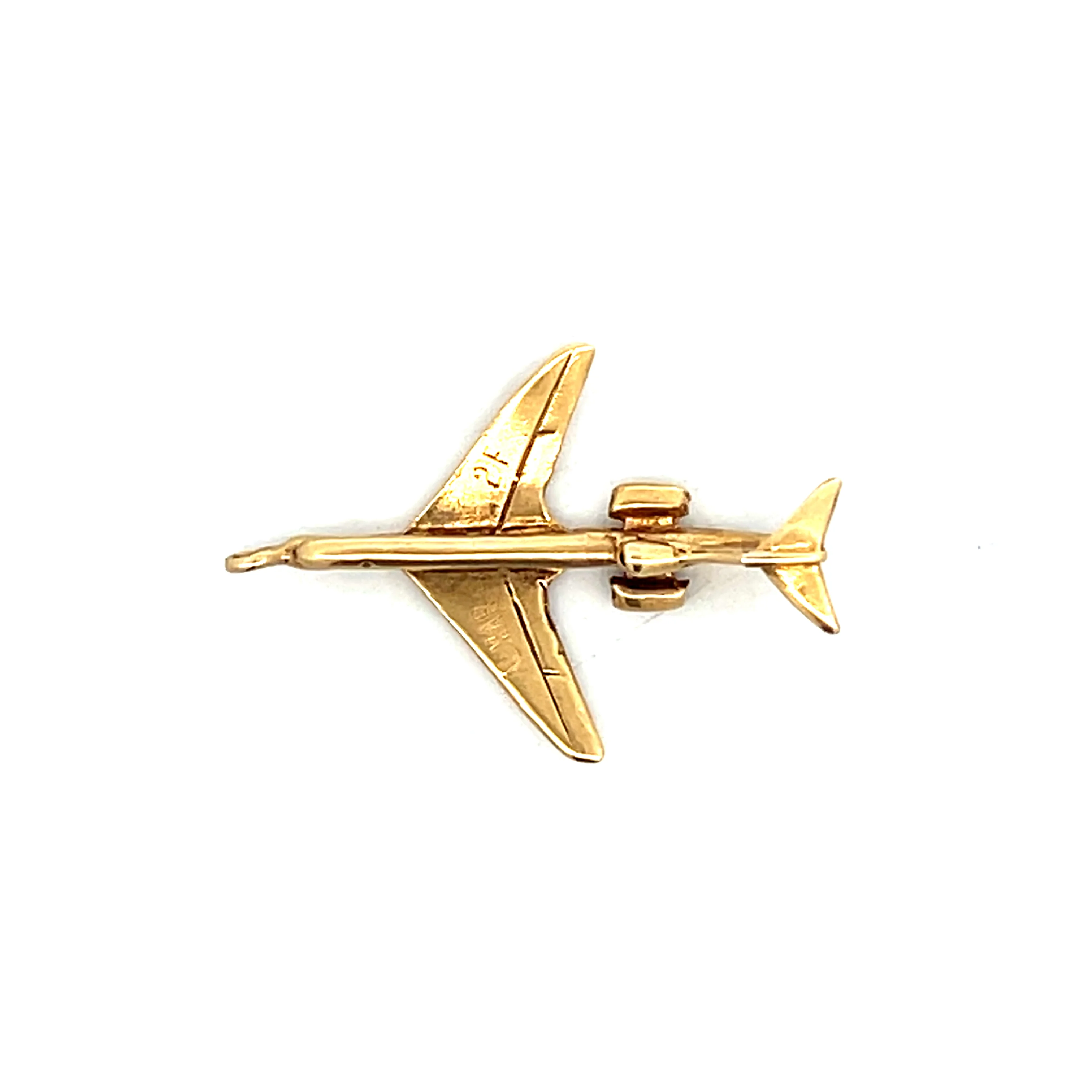 Vintage 1960s Airplane Charm in 14k Yellow Gold