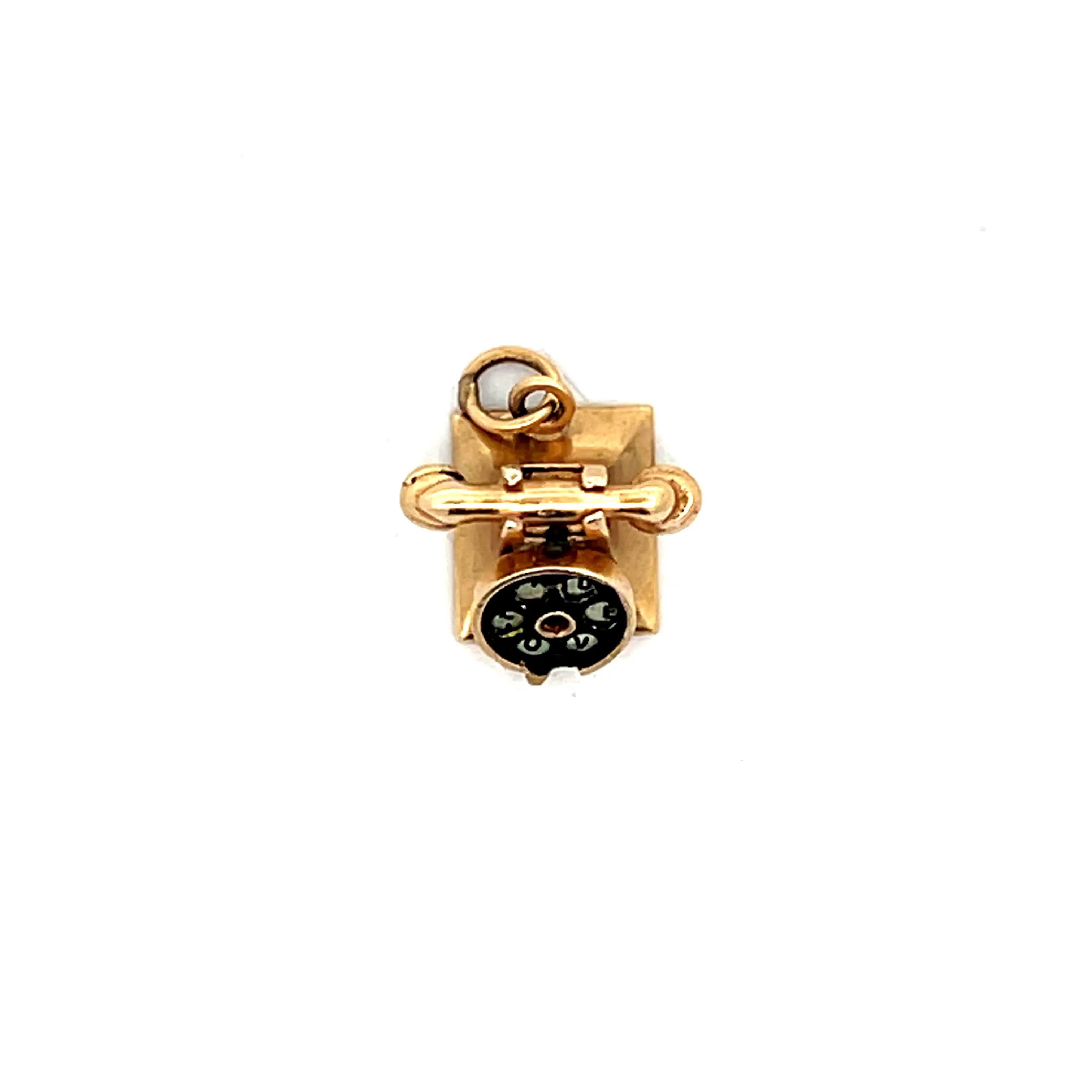 Vintage 1960s Rotary Phone Charm in 14k Yellow Gold - Image 3