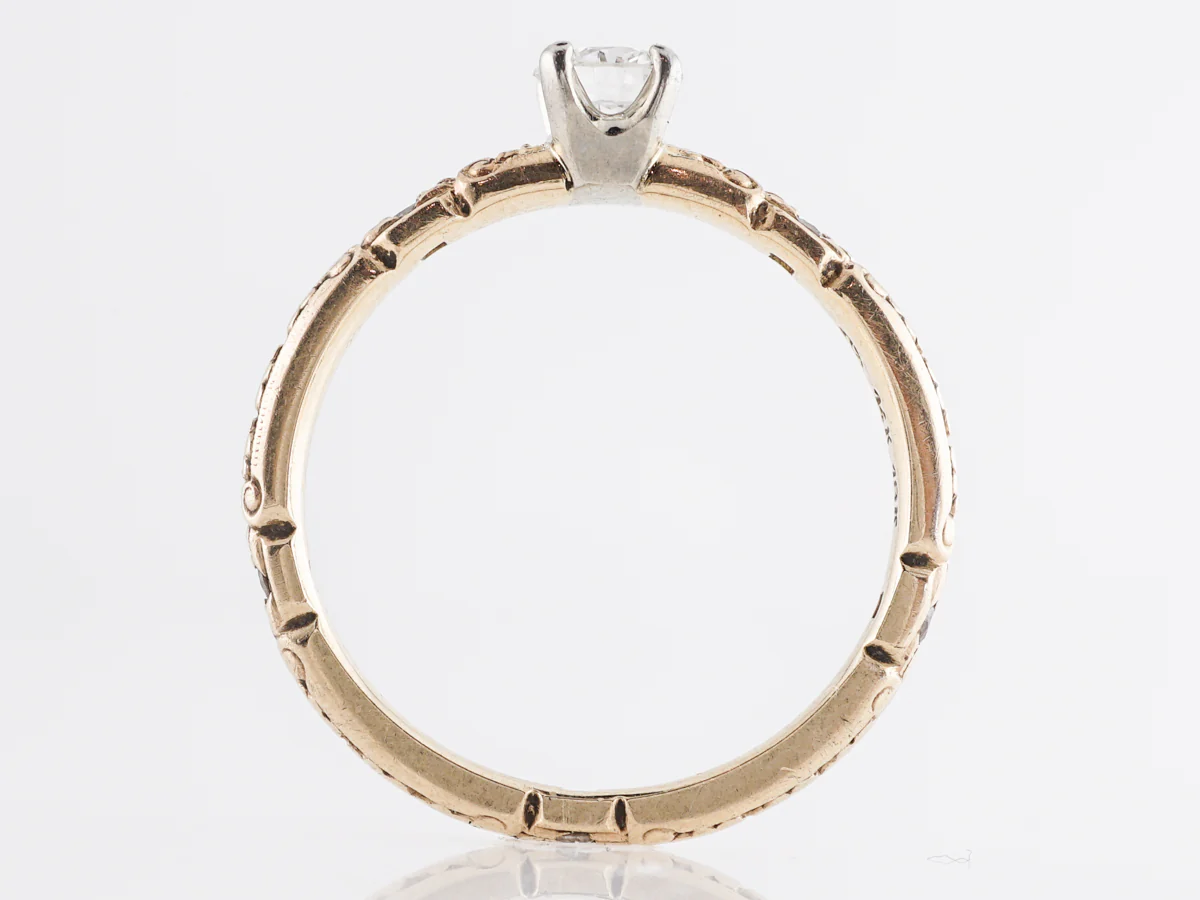 Vintage .31 Retro Diamond Engagement Ring in 14k Yellow Gold - Image 4