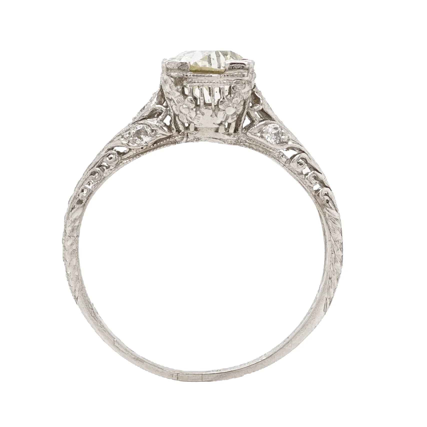 Vintage Art Deco 1.00 Carat Diamond Engagement Ring in Platinum - Image 3