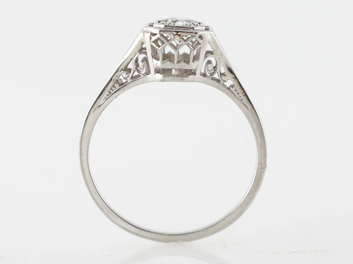 Vintage Early Art Deco Diamond Filigree Engagement Ring - Image 4