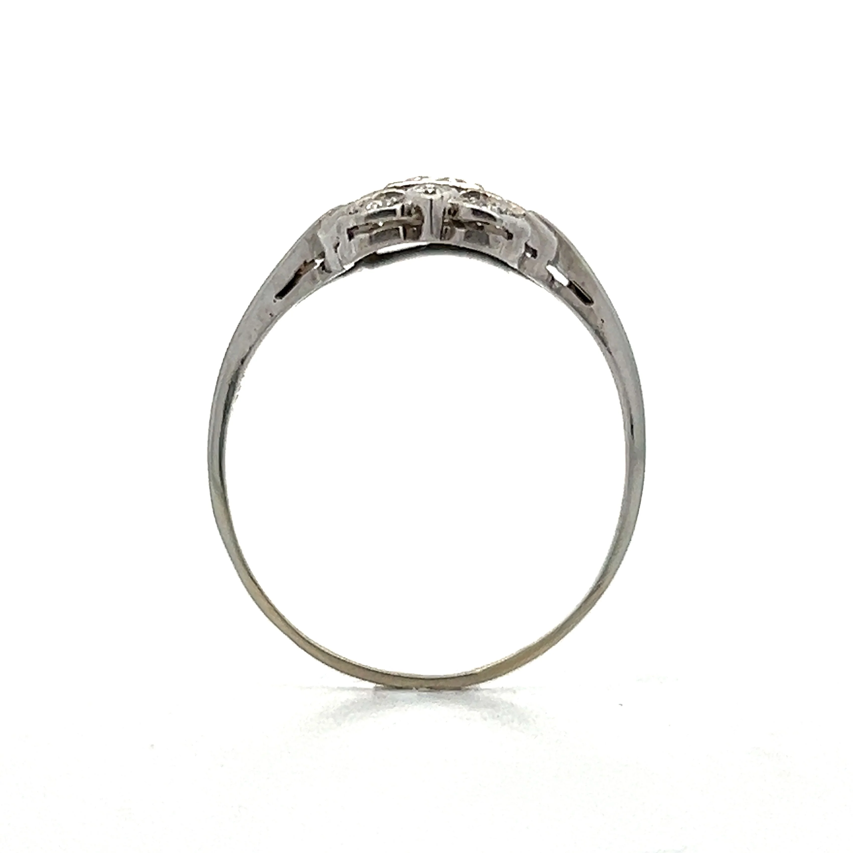 Vintage Art Deco Diamond Orange Blossom Ring in 18k - Image 4