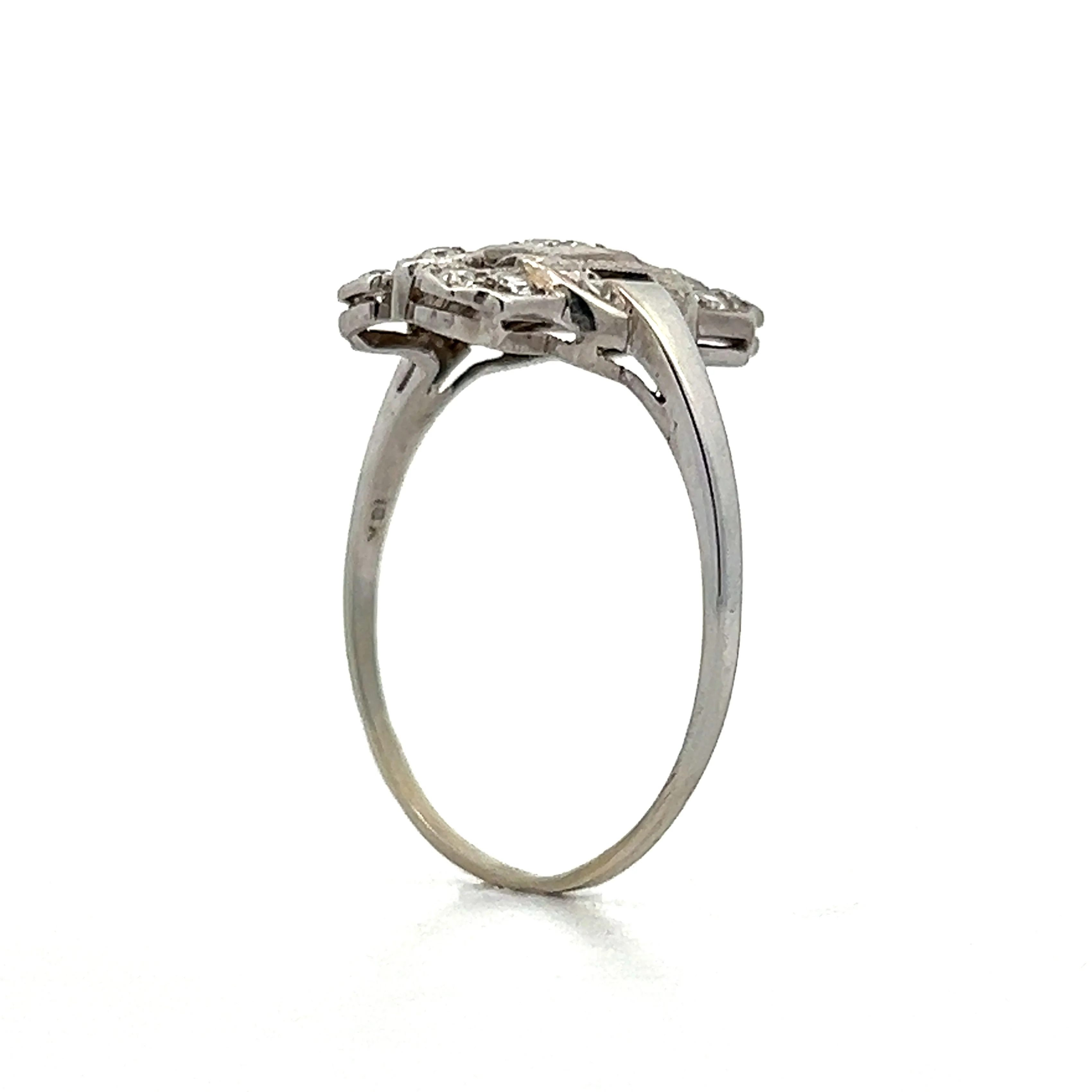 Vintage Art Deco Diamond Orange Blossom Ring in 18k - Image 5