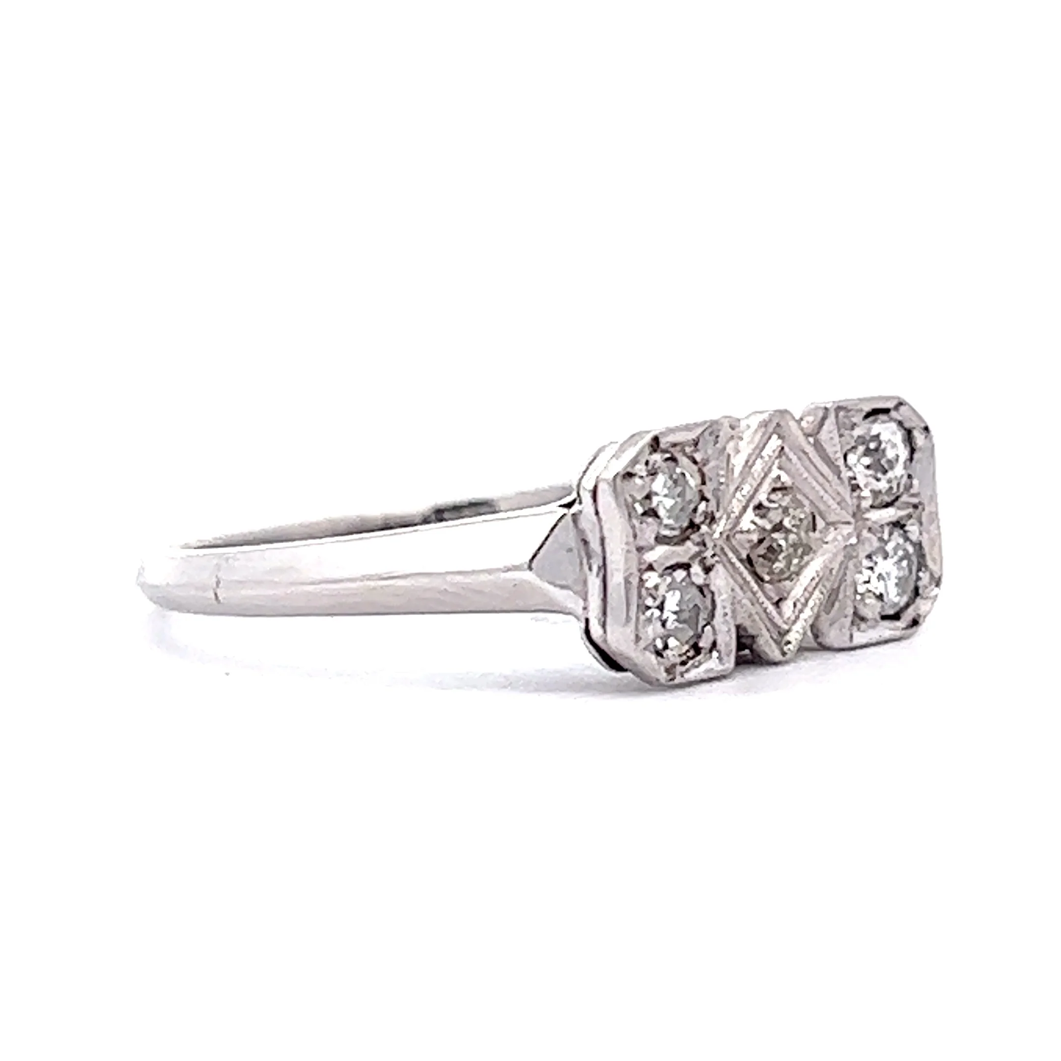 Vintage Art Deco Diamond Ring in 14k White Gold - Image 3