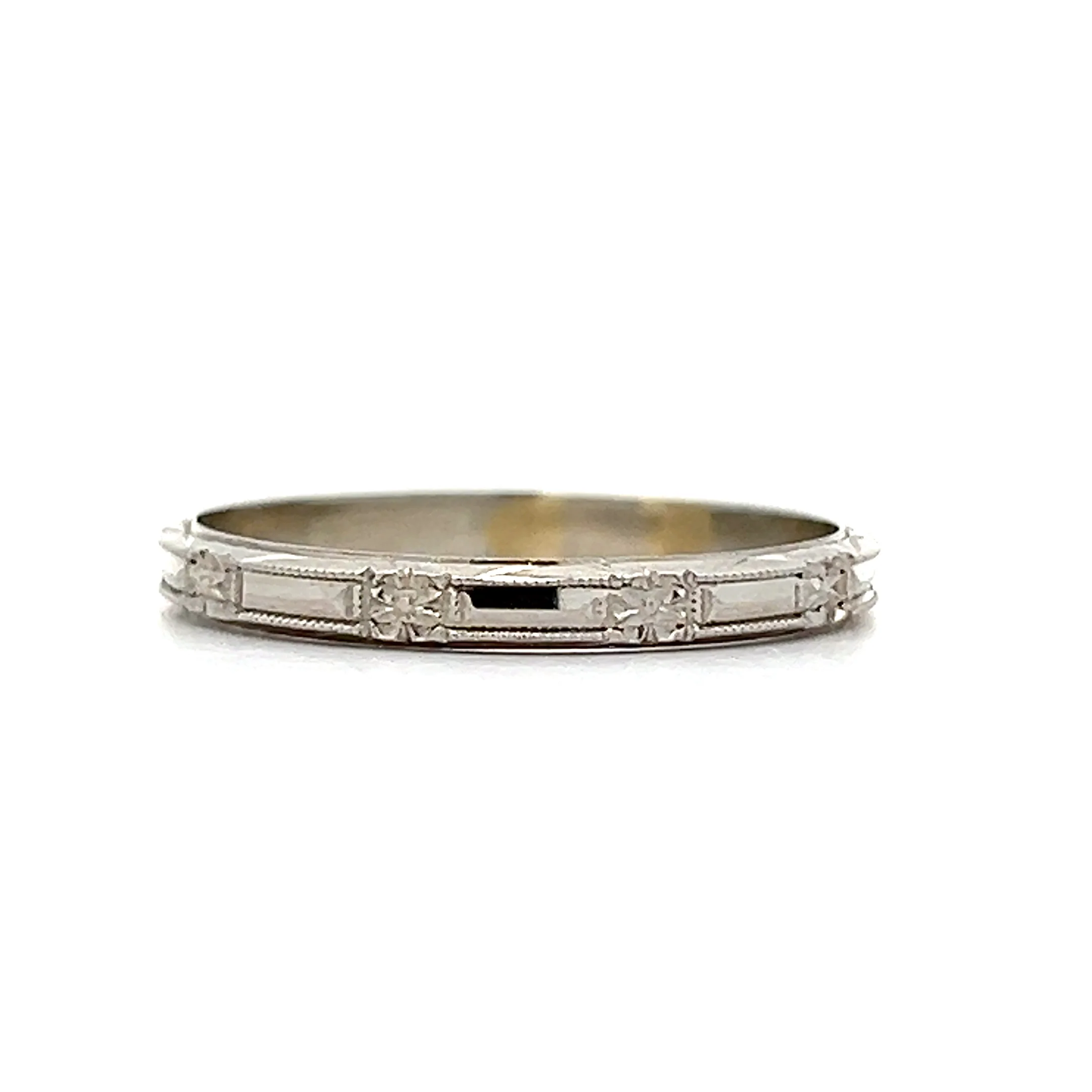 Vintage Belais Brothers Orange Blossom Band in 18k - Image 3