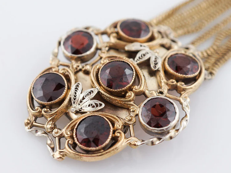 Vintage Bracelet Retro 9.73cttw Round Cut Garnets in 14k Yellow Gold - Image 3