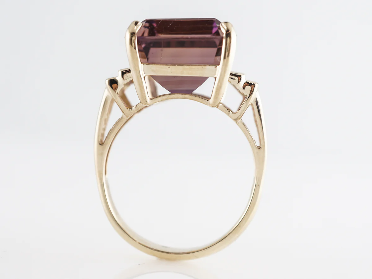 Vintage Emerald Cut Ametrine Cocktail Ring in Yellow Gold - Image 4