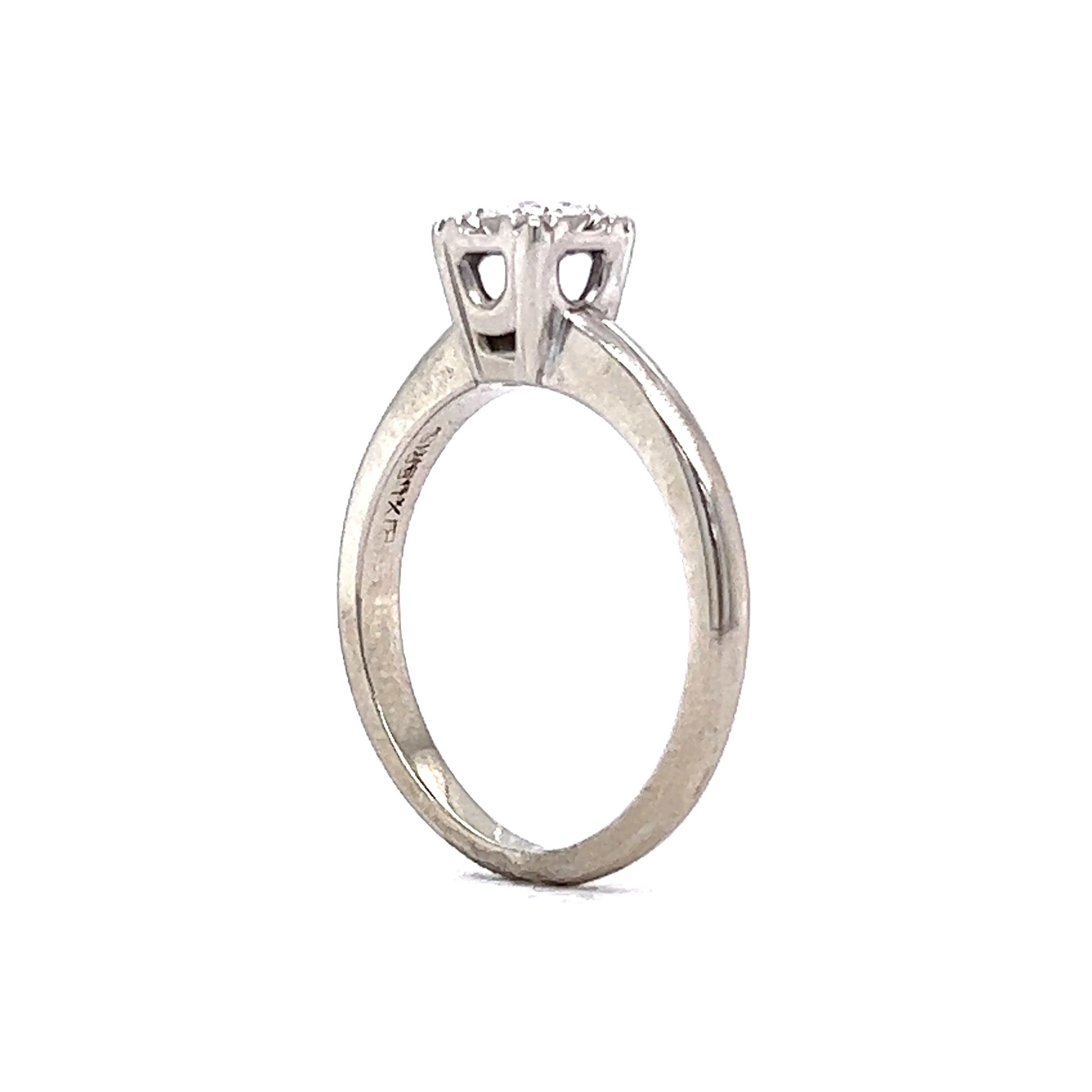 Vintage Engagement Ring Mid-Century .20 Round Brilliant Cut Diamond in 14K White Gold - Image 5