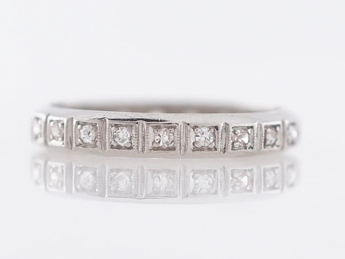 Vintage Eternity Band Art Deco .22 Single Cut Diamonds in Platinum