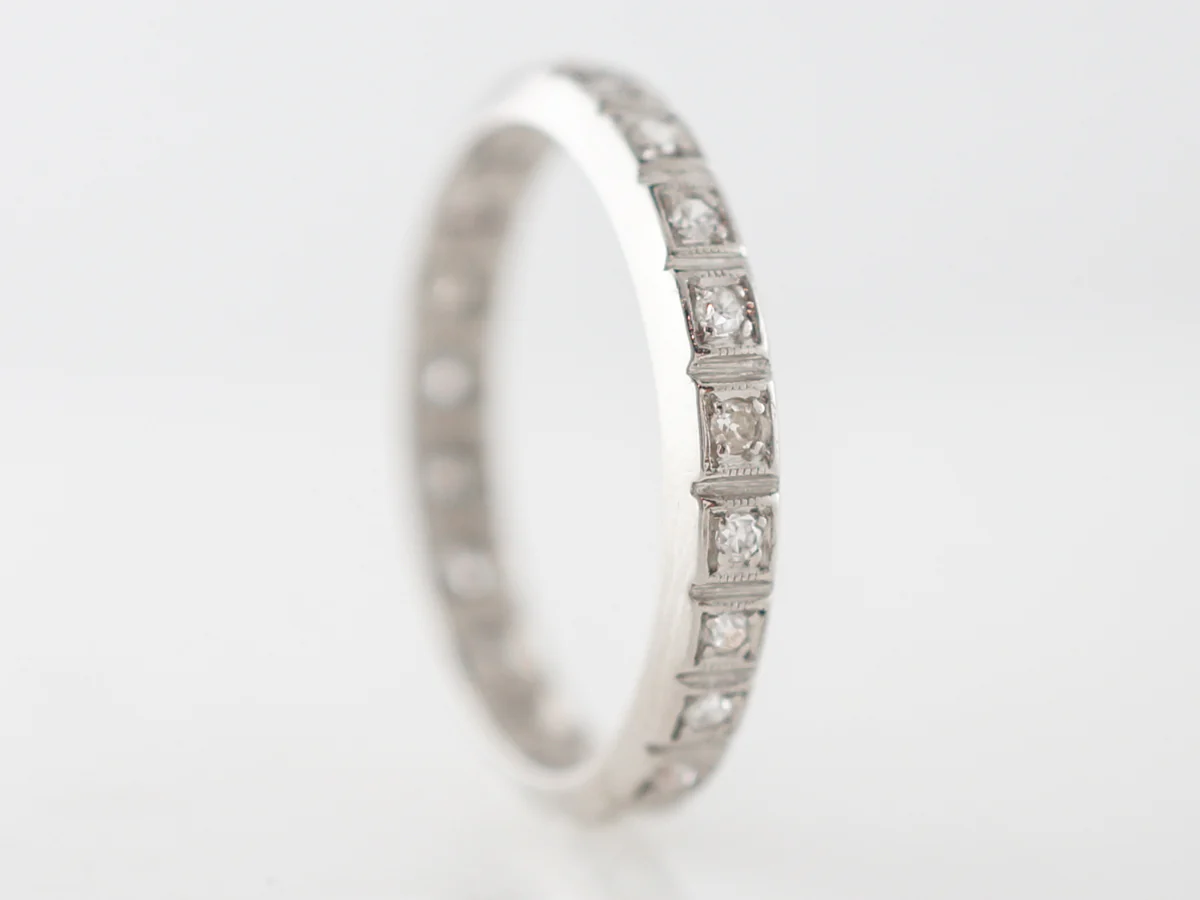 Vintage Eternity Band Art Deco .22 Single Cut Diamonds in Platinum - Image 3