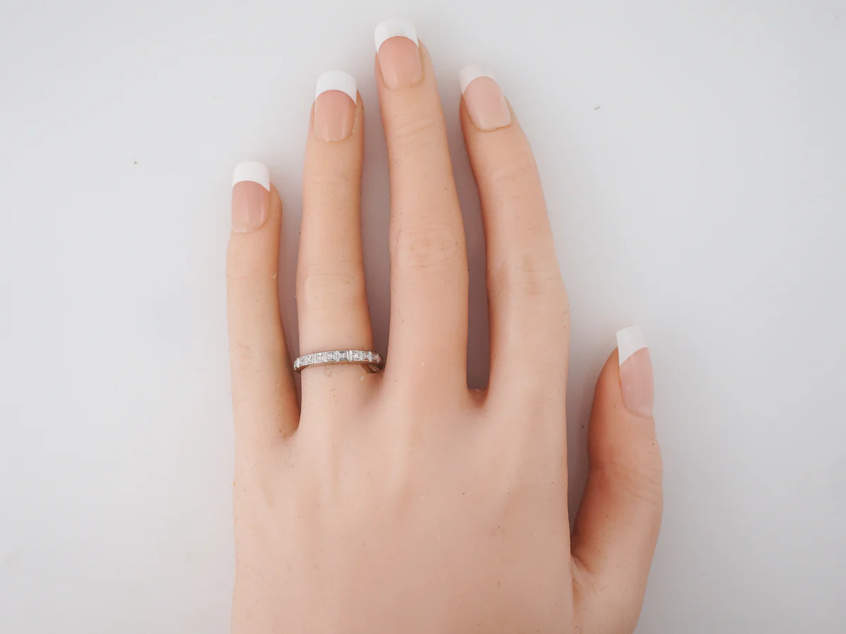 Vintage Eternity Band Art Deco .22 Single Cut Diamonds in Platinum - Image 4