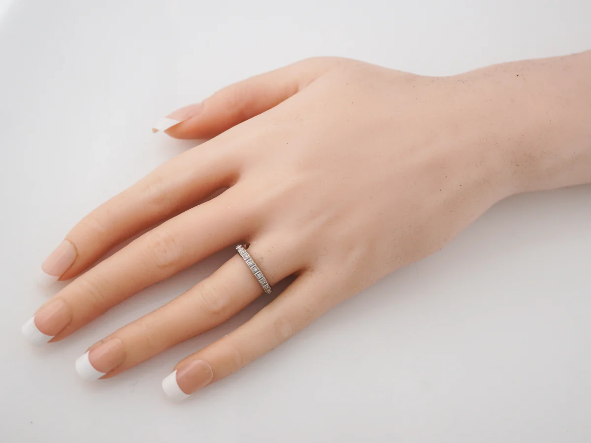 Vintage Eternity Band Art Deco .22 Single Cut Diamonds in Platinum - Image 5
