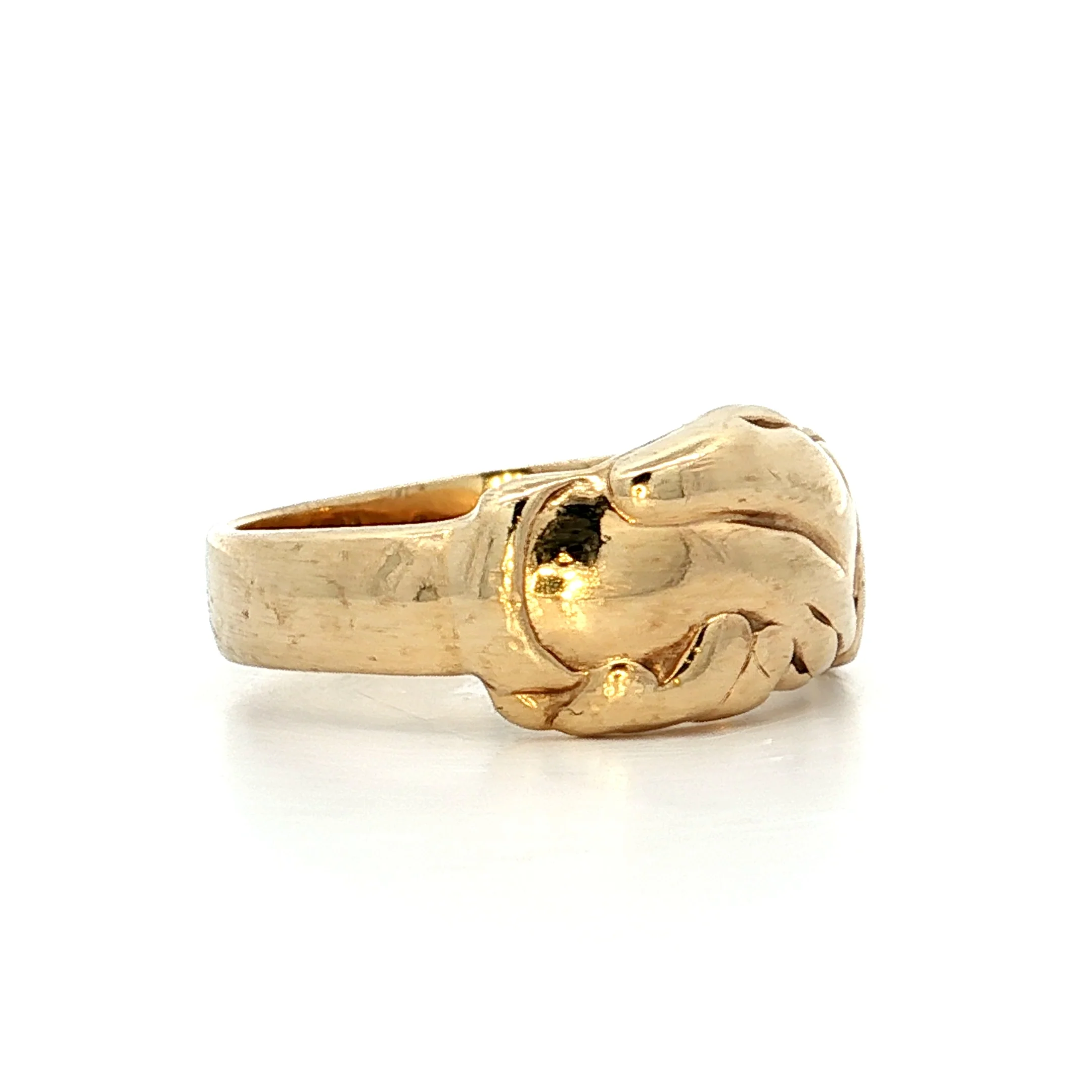 Vintage Hand Holding Ring in 10k Yellow Gold - Image 3