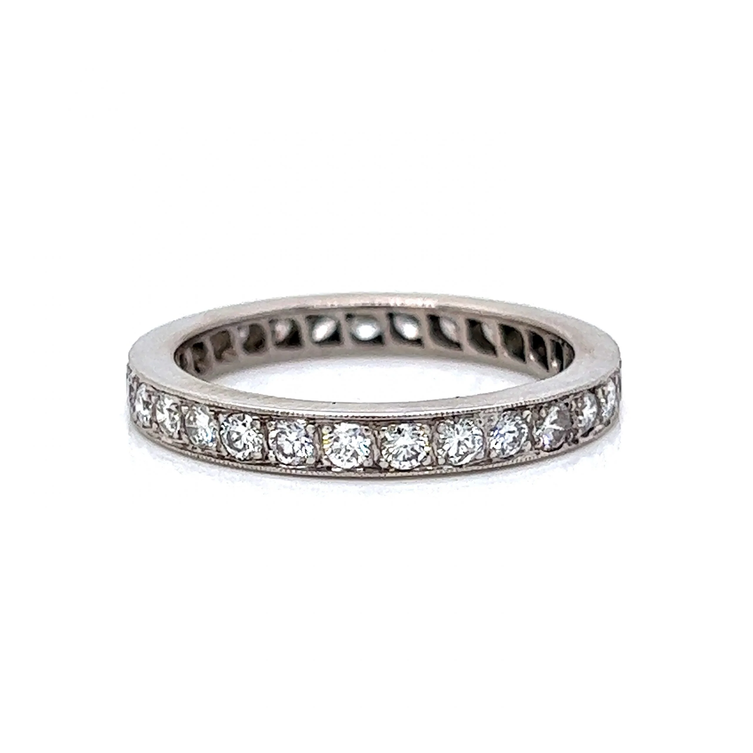 Vintage Inspired Diamond Eternity Band in 14k White Gold - Image 3