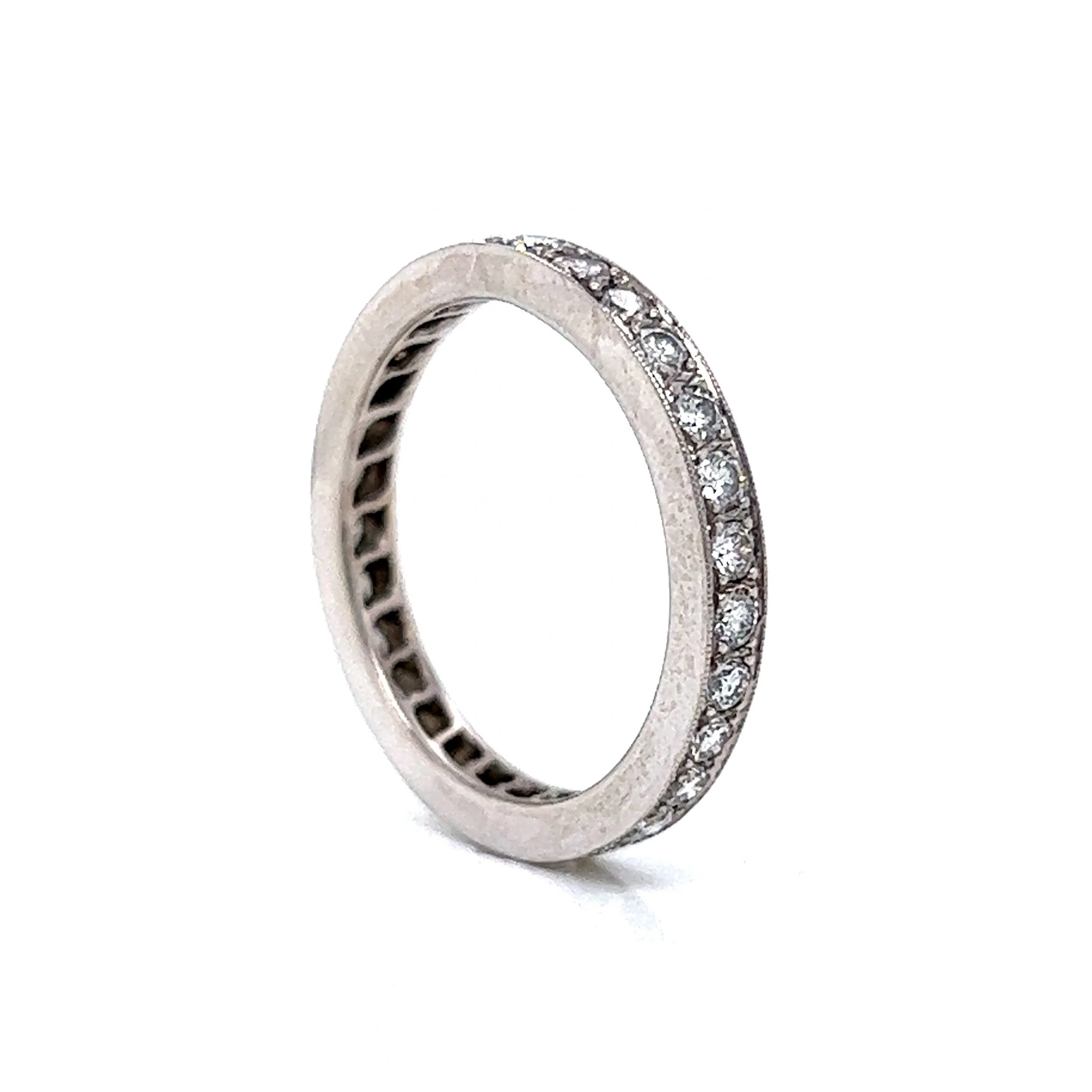Vintage Inspired Diamond Eternity Band in 14k White Gold - Image 5