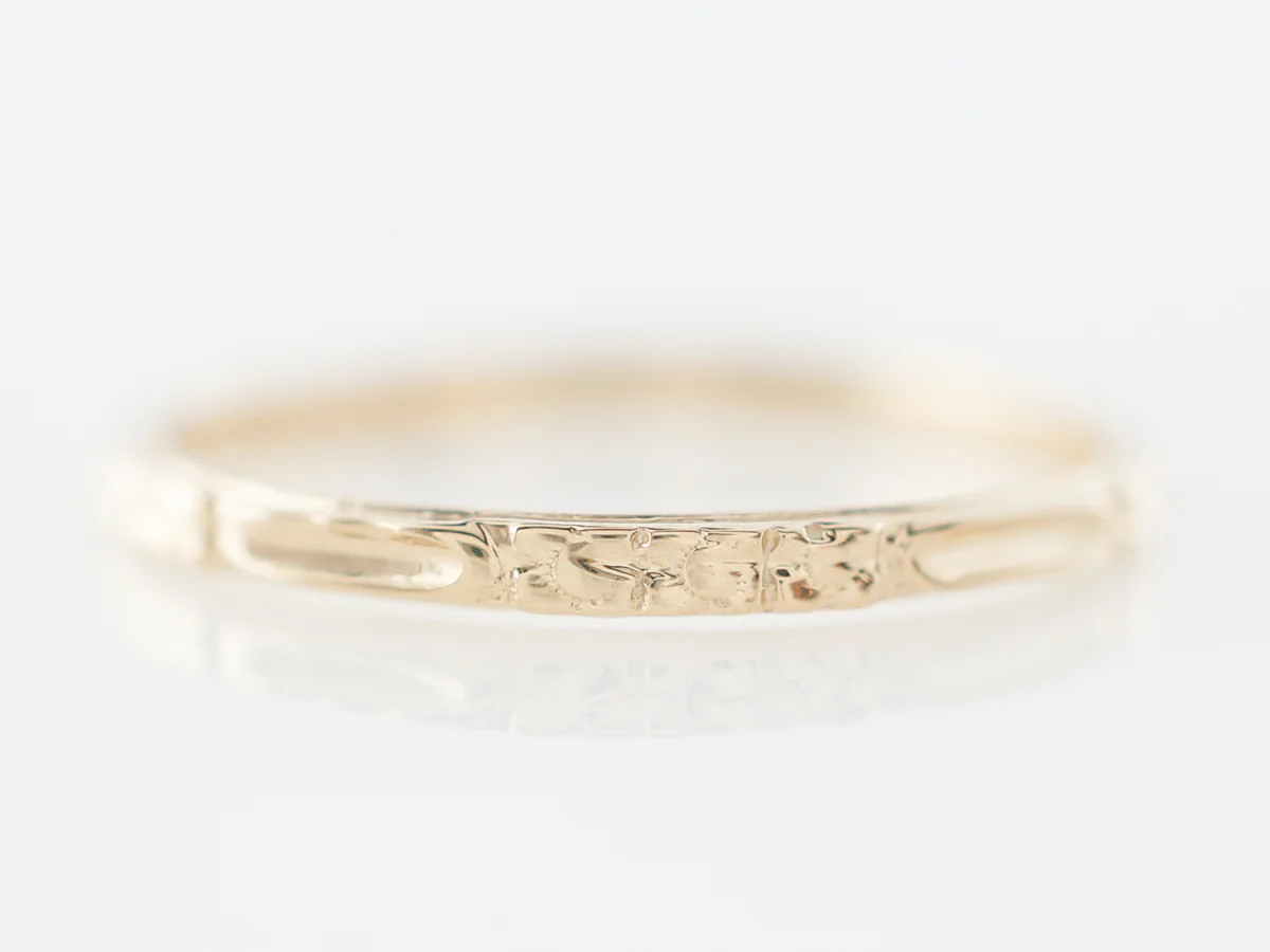 Vintage Inspired Wedding Band w/ Orange Blossoms