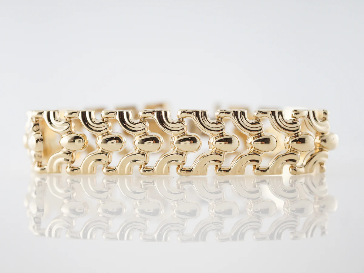 Vintage Italian Bracelet Mid-Century in 14k Yellow Gold