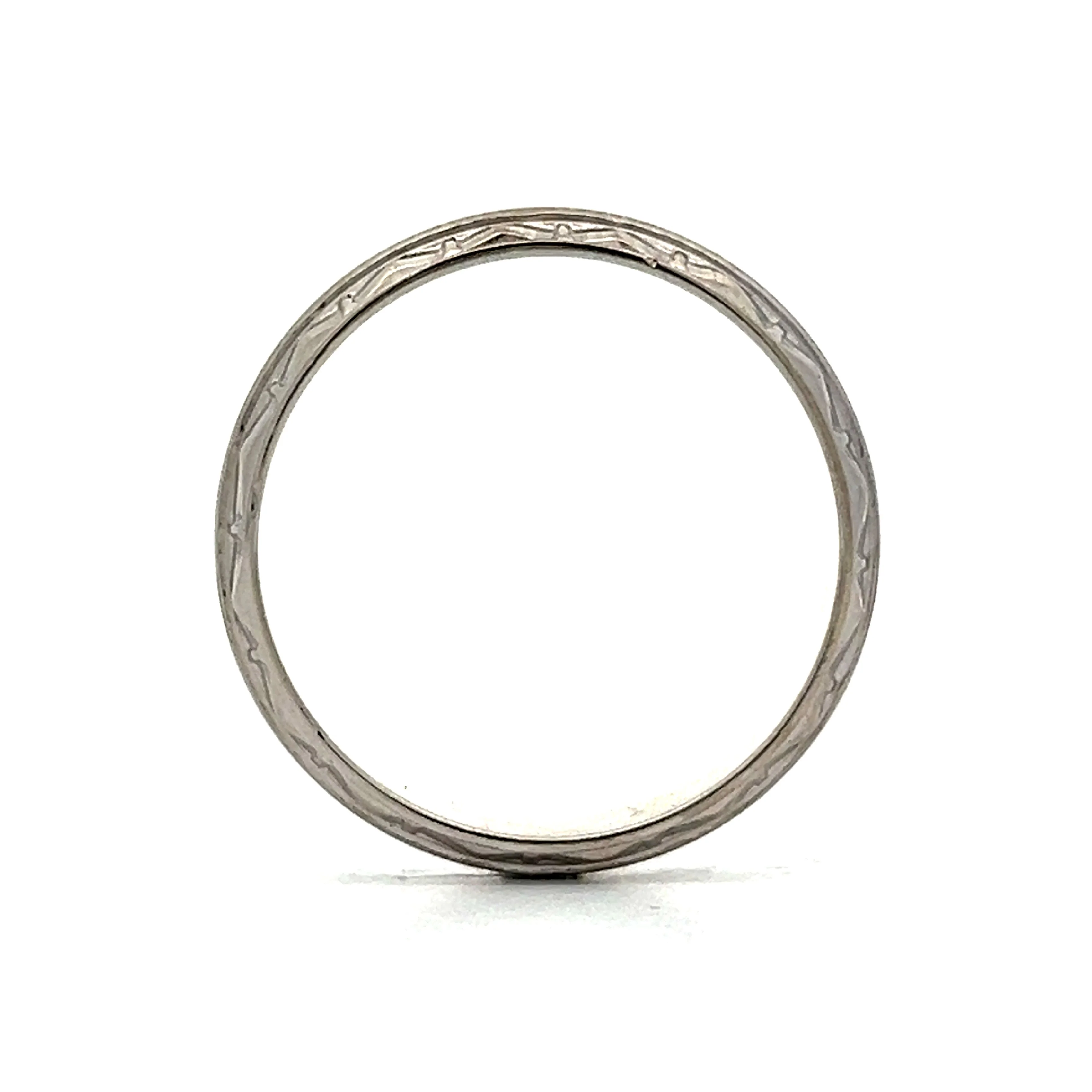 Vintage Mens Geometric Wedding Band in 14k - Image 4
