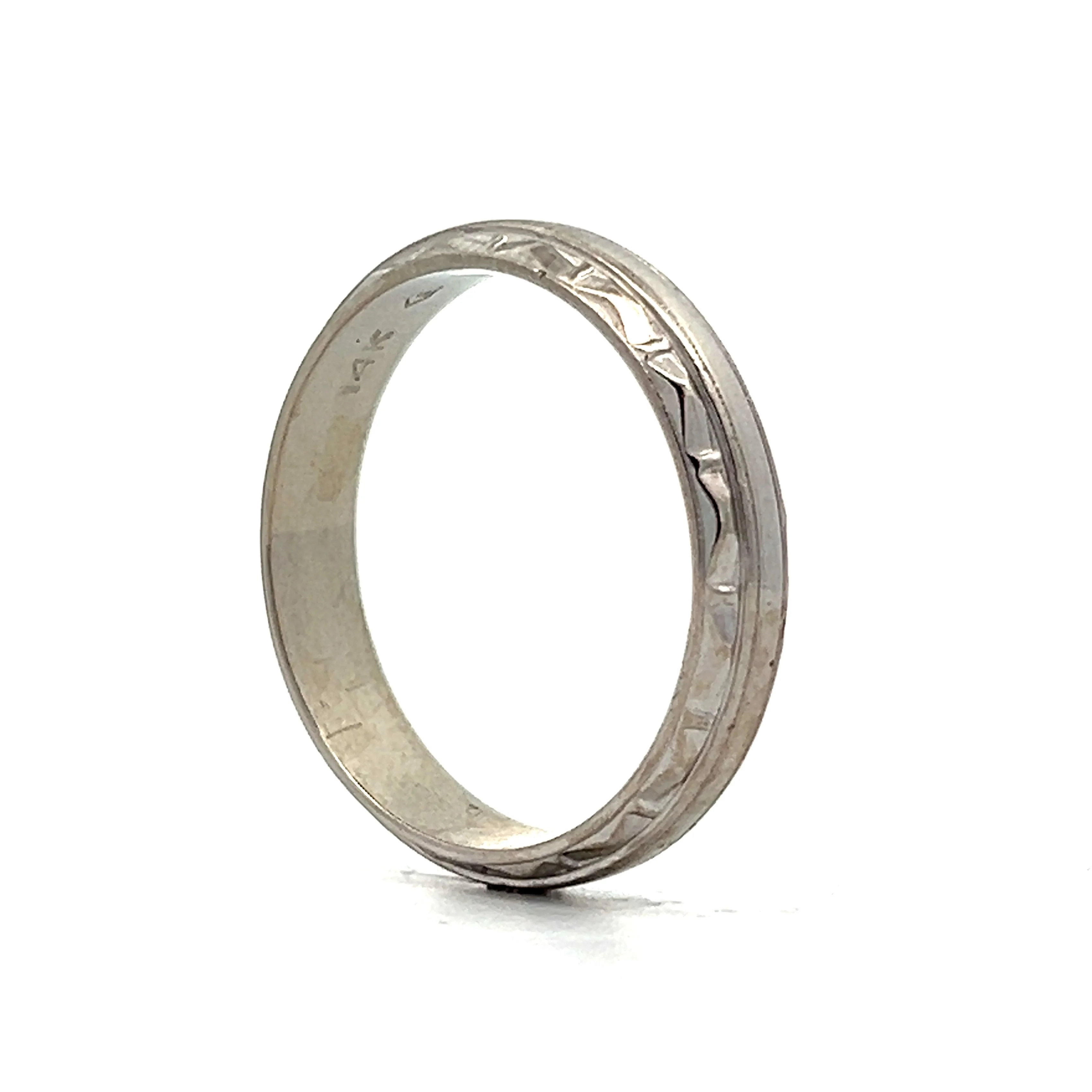 Vintage Mens Geometric Wedding Band in 14k - Image 5