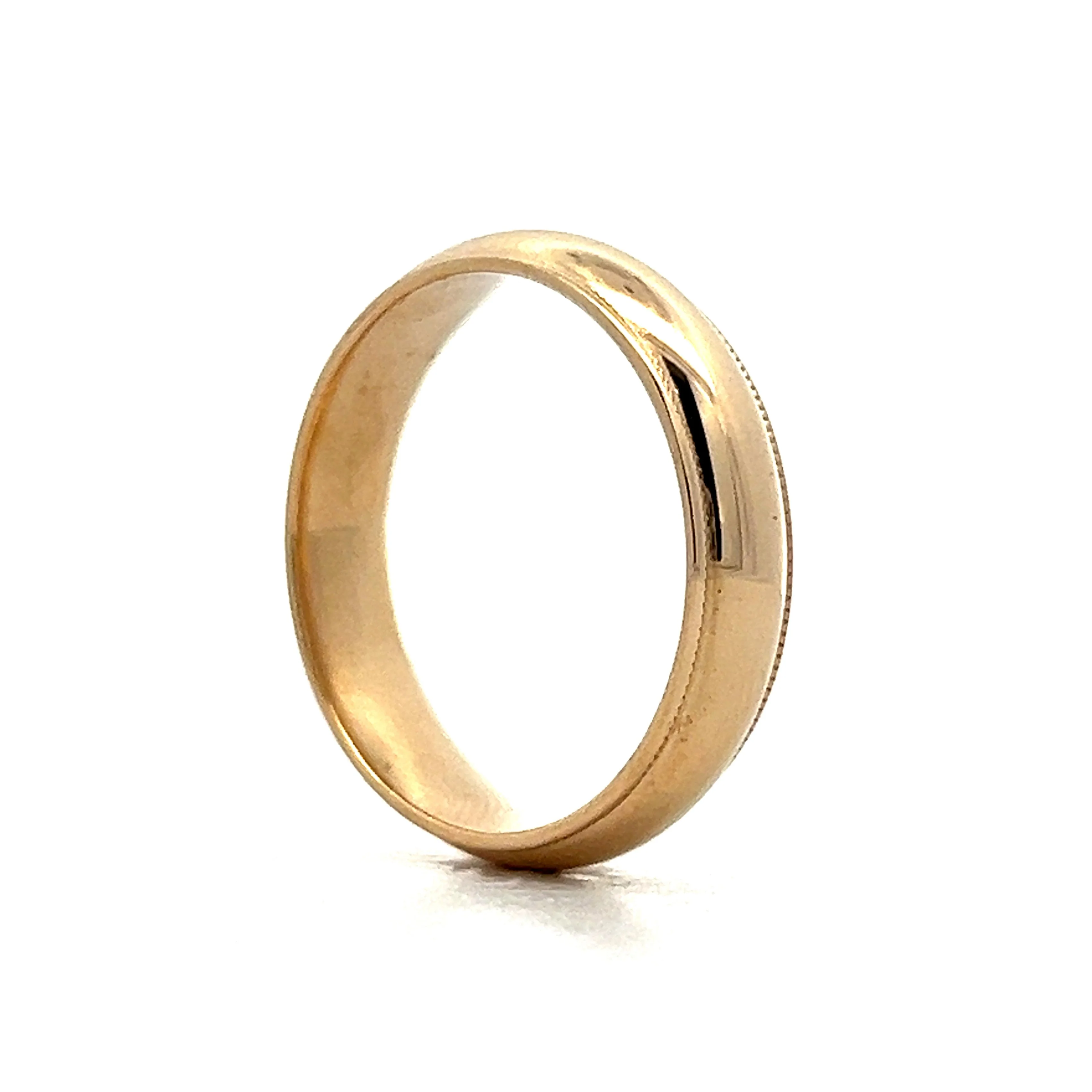 Vintage Men's Milgrain Wedding Band in 14k Yellow Gold - Image 5