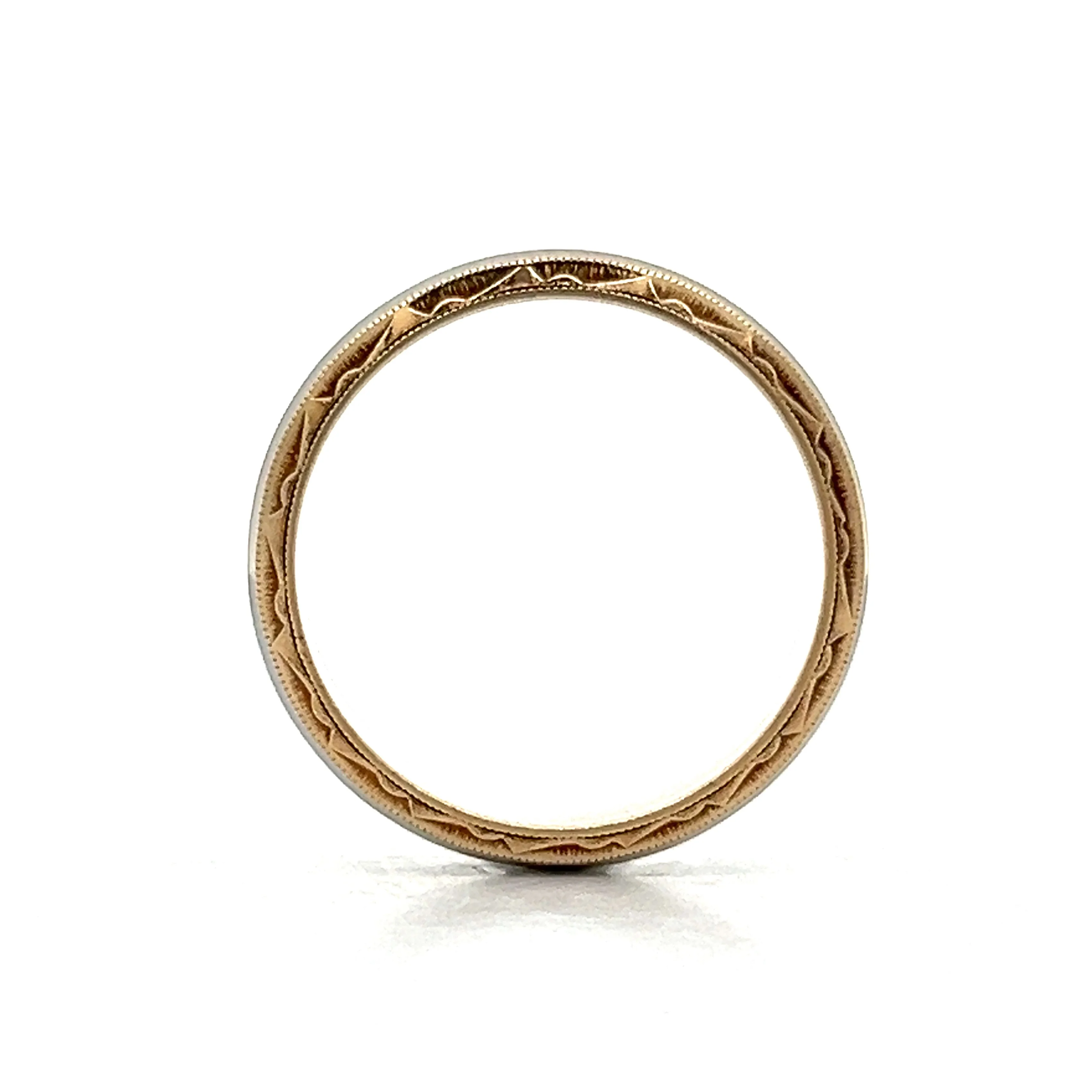 Vintage Men's Two-Tone Wedding Band in 14k - Image 4