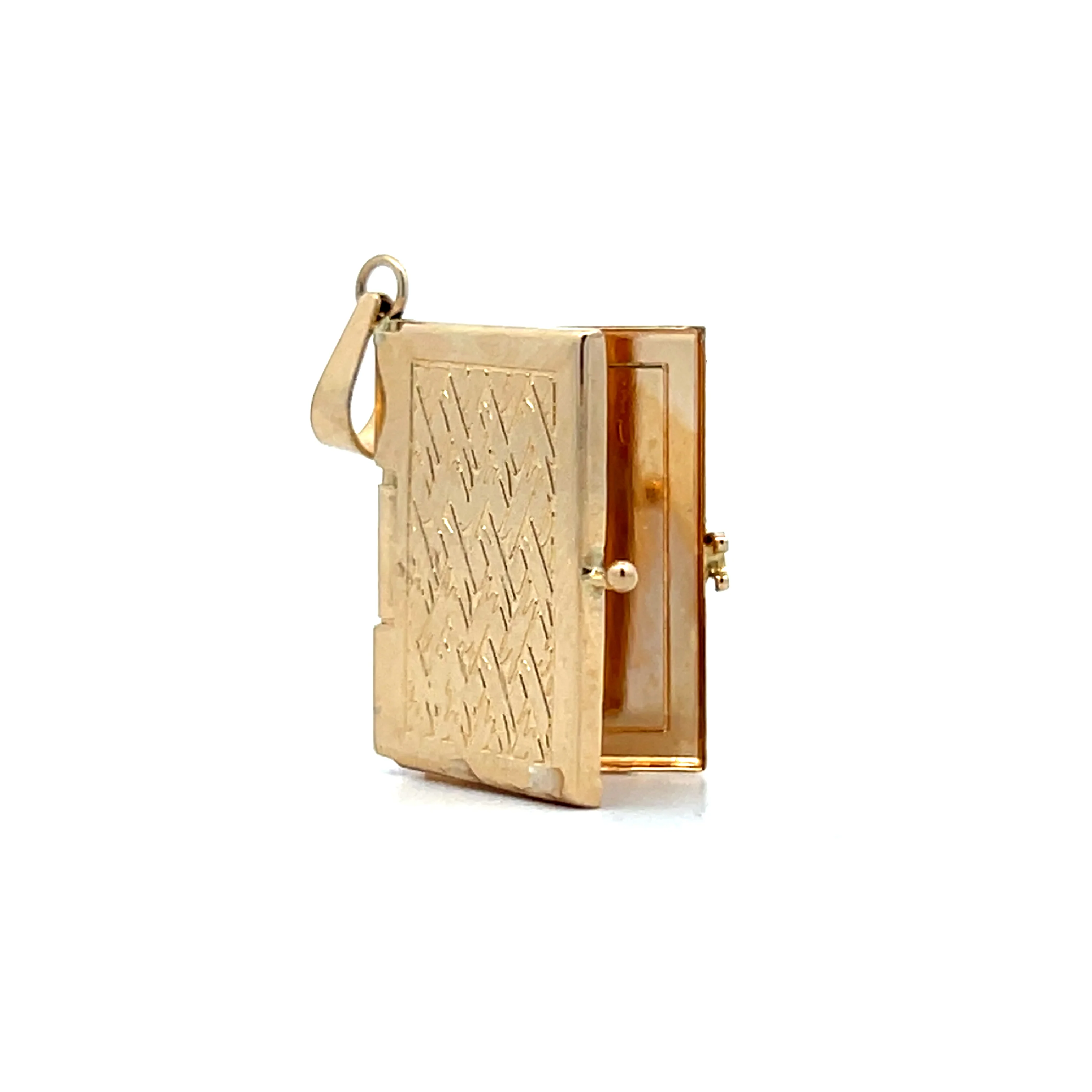 Vintage Mid-Century Book Locket Charm in 14k - Image 2