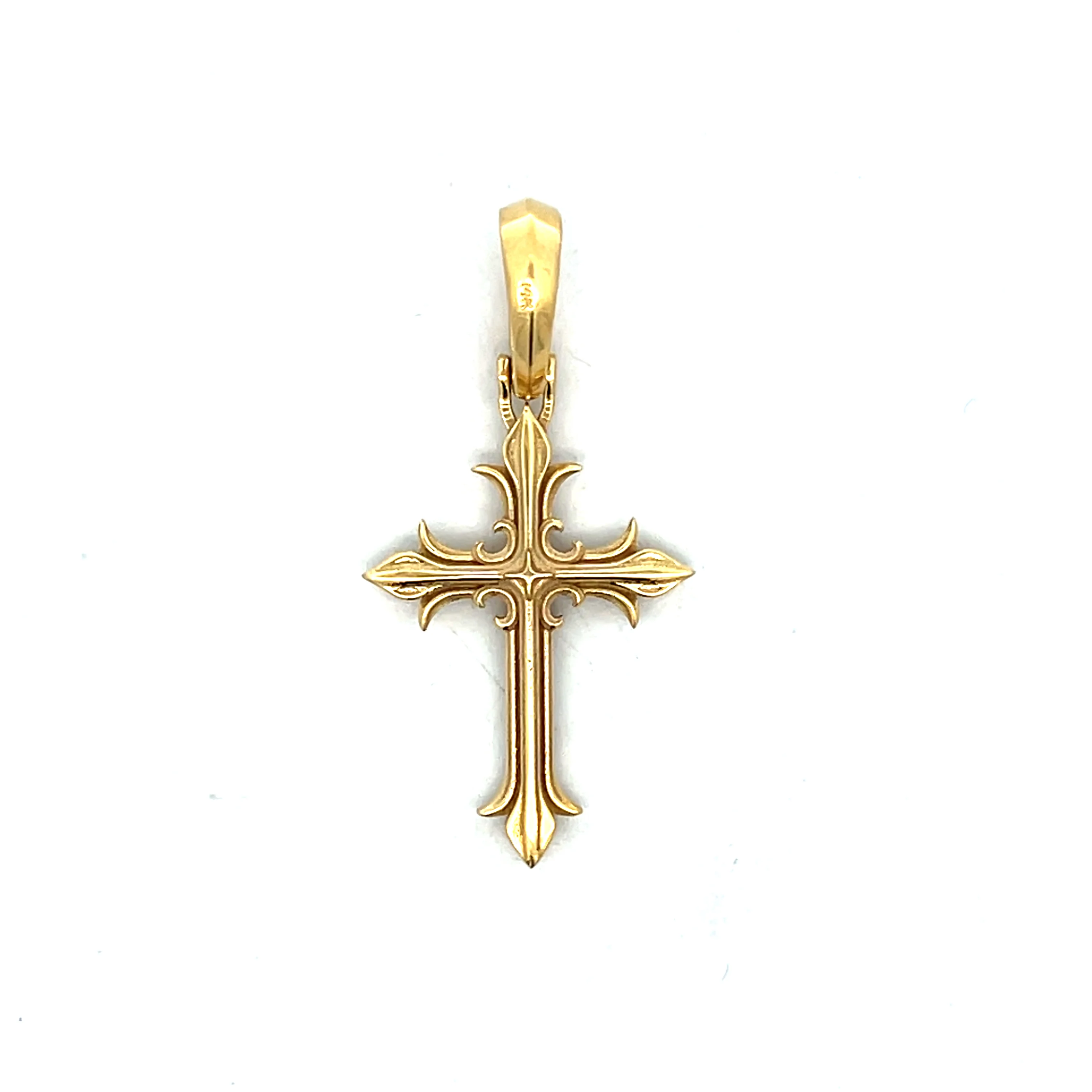 Vintage Mid-Century Cross Pendant in 14k Yellow Gold - Image 2