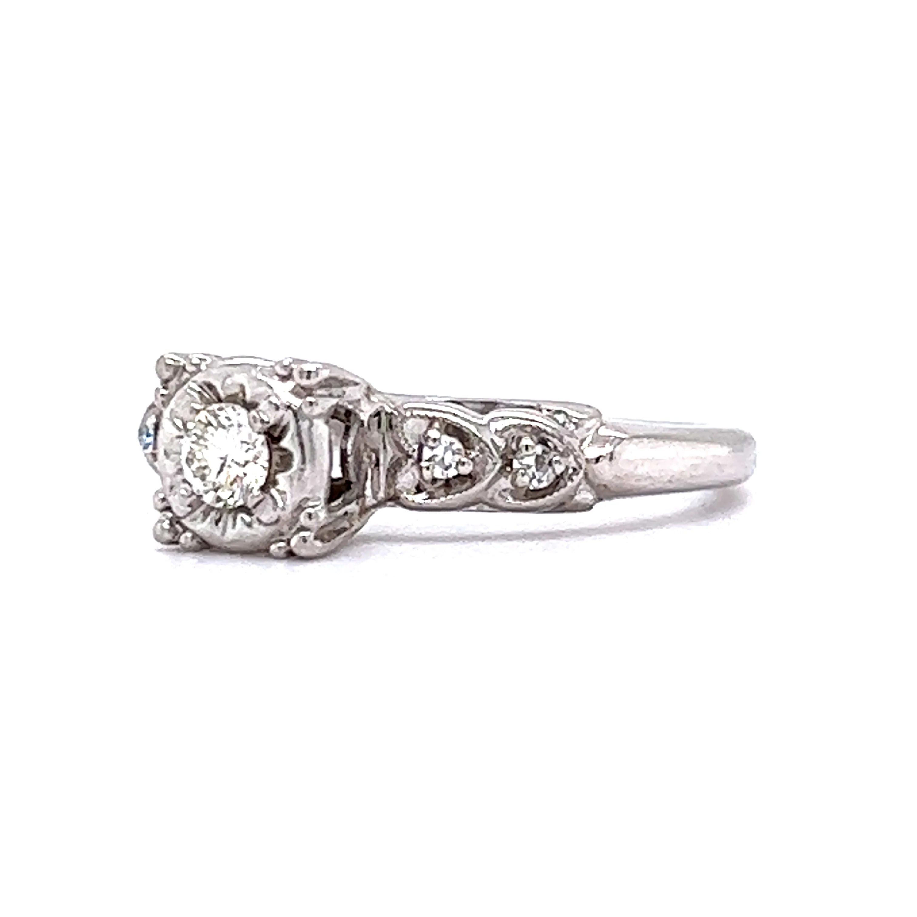 Vintage Mid-Century Diamond Engagement Ring in 14k - Image 2