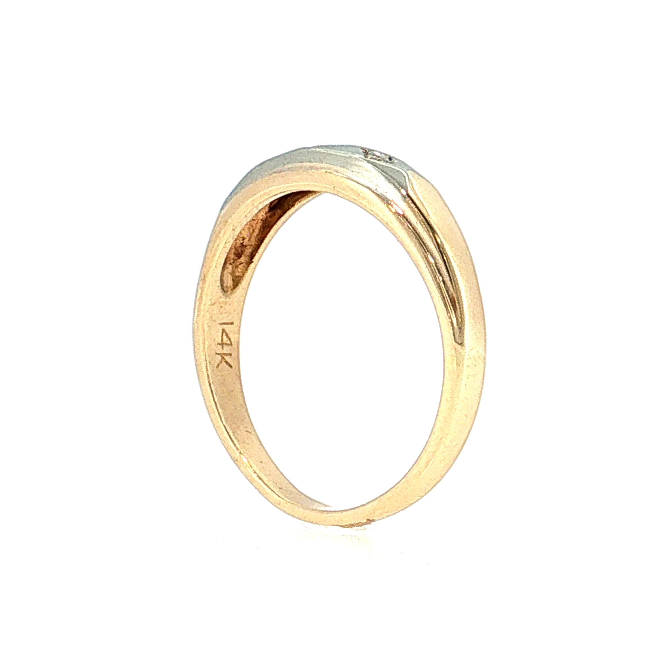 Vintage Mid-Century Diamond Men's Ring 14k Two-Tone - Image 5