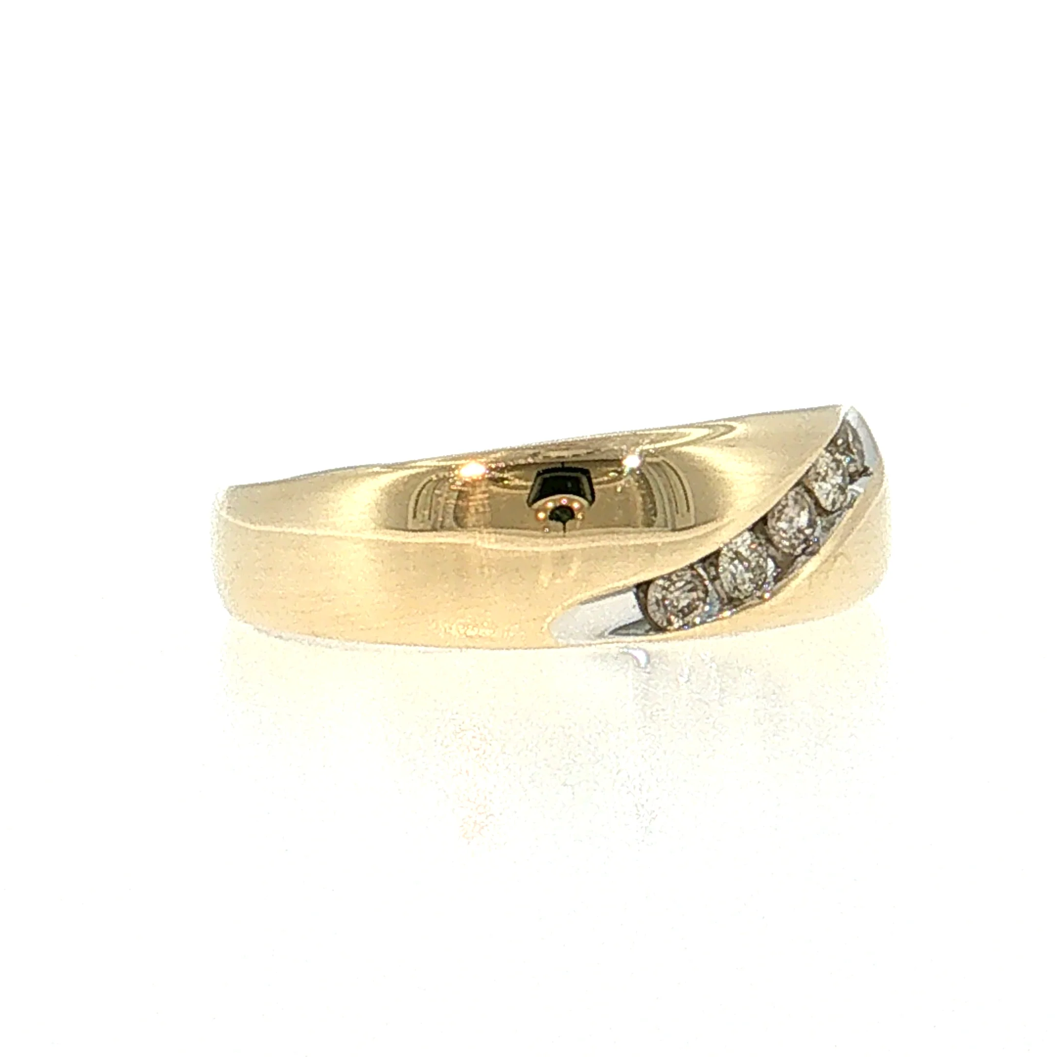 Vintage Mid-Century Diamond Wedding Band 10k Yellow Gold - Image 3